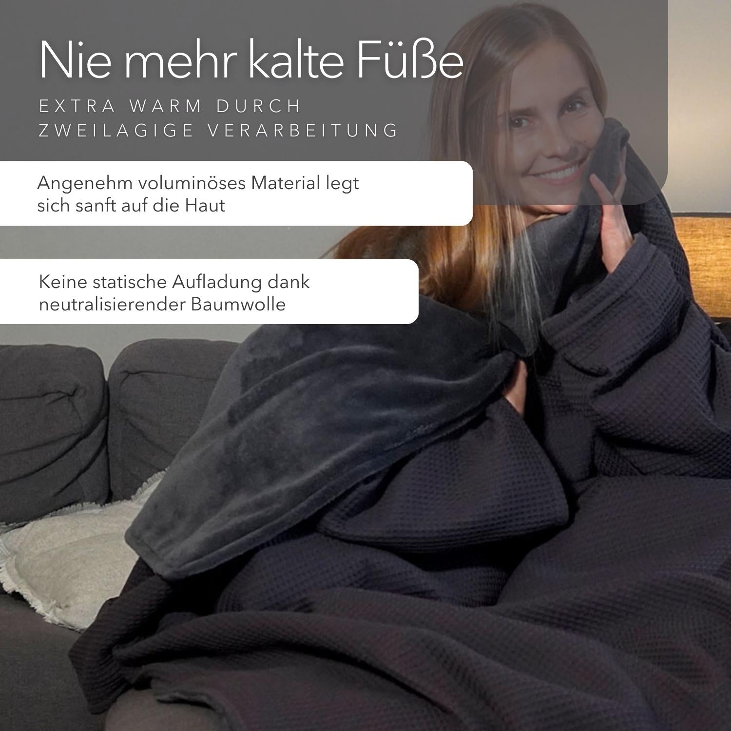 Kuscheldecke mit Ärmeln · Vollkommen · Vulkangrau