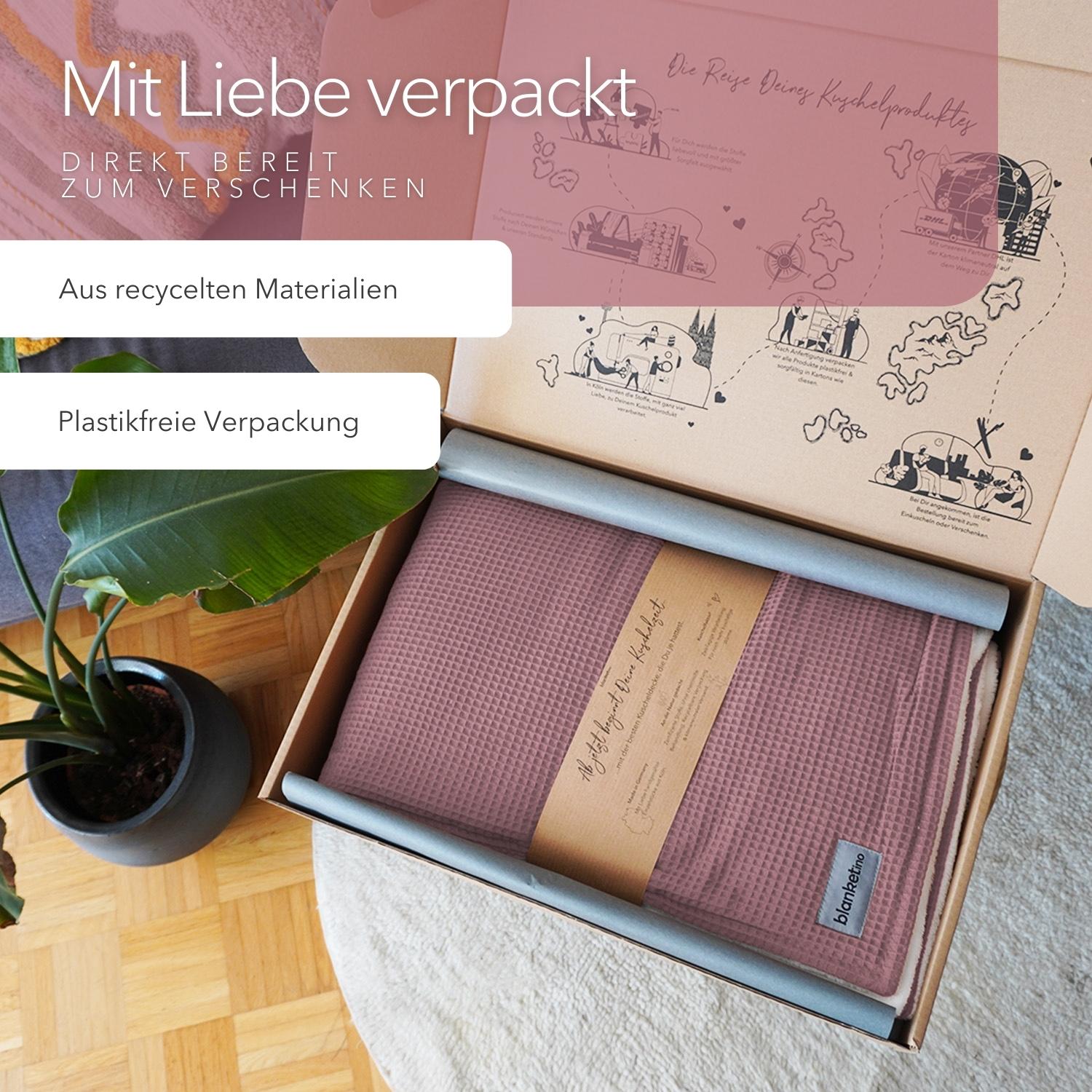Kuscheldecke mit Ärmeln · Vollkommen · Altrosa · Sandweiß