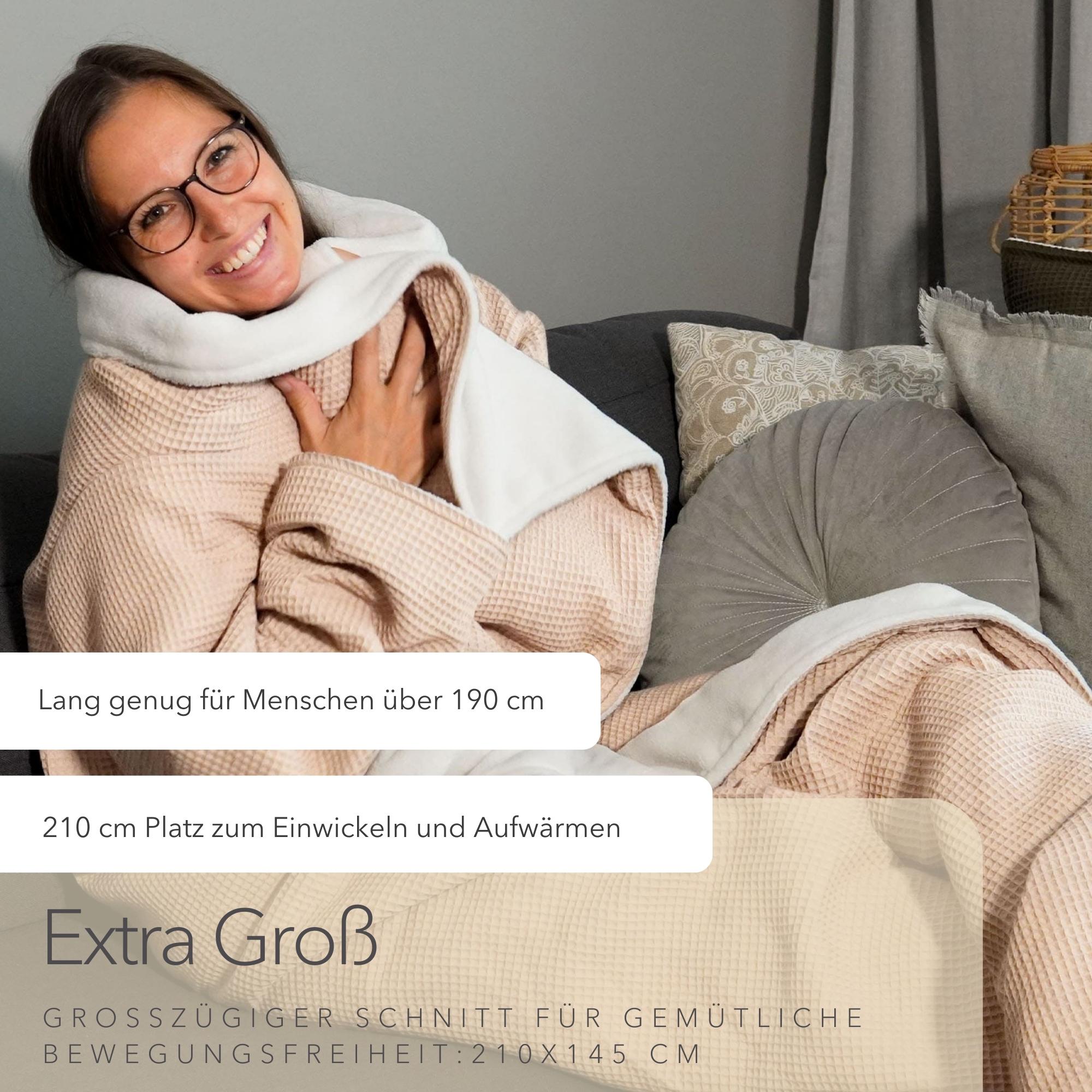 Kuscheldecke mit Ärmeln • Vollkommen • Creme • Sandweiß
