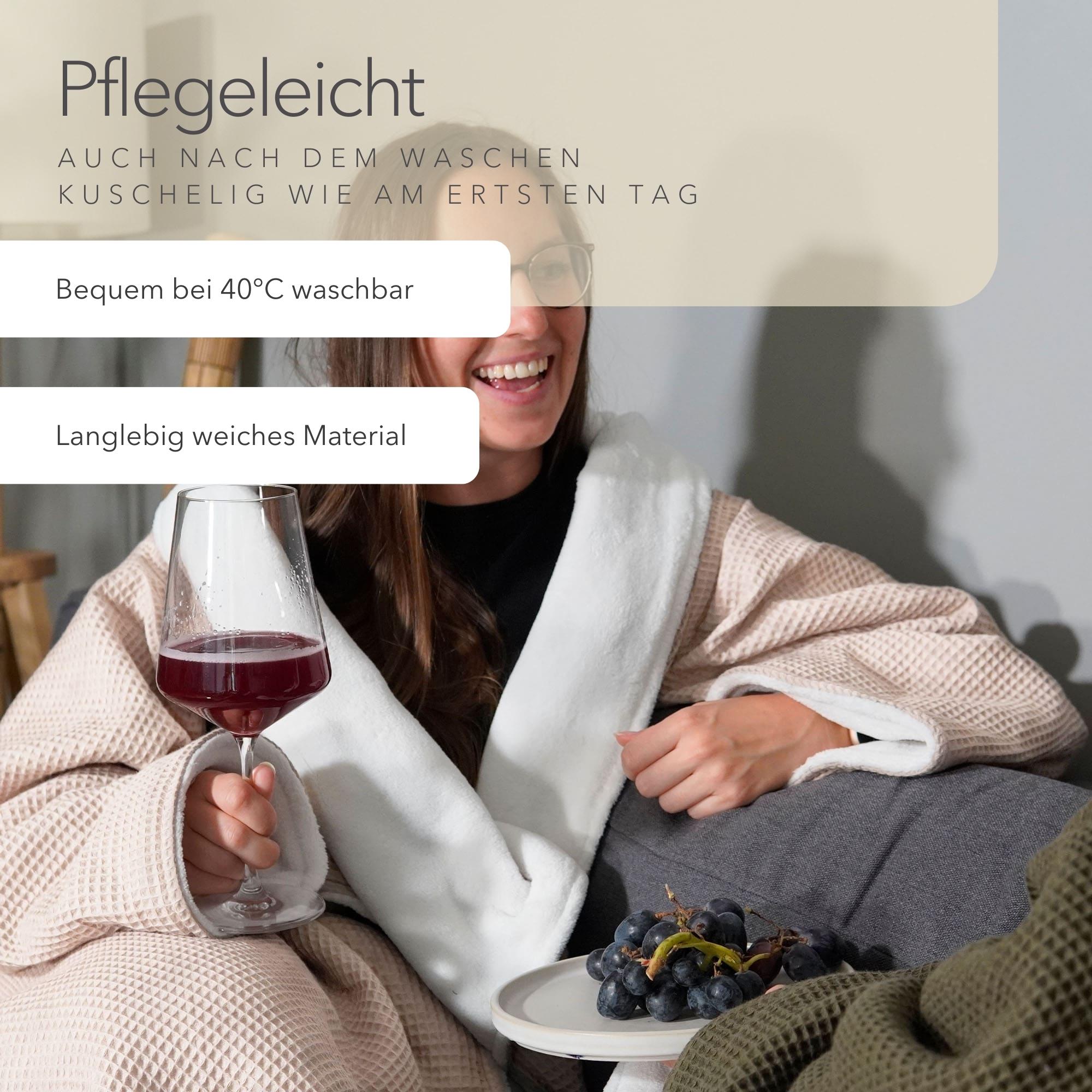 Kuscheldecke mit Ärmeln • Vollkommen • Creme • Sandweiß
