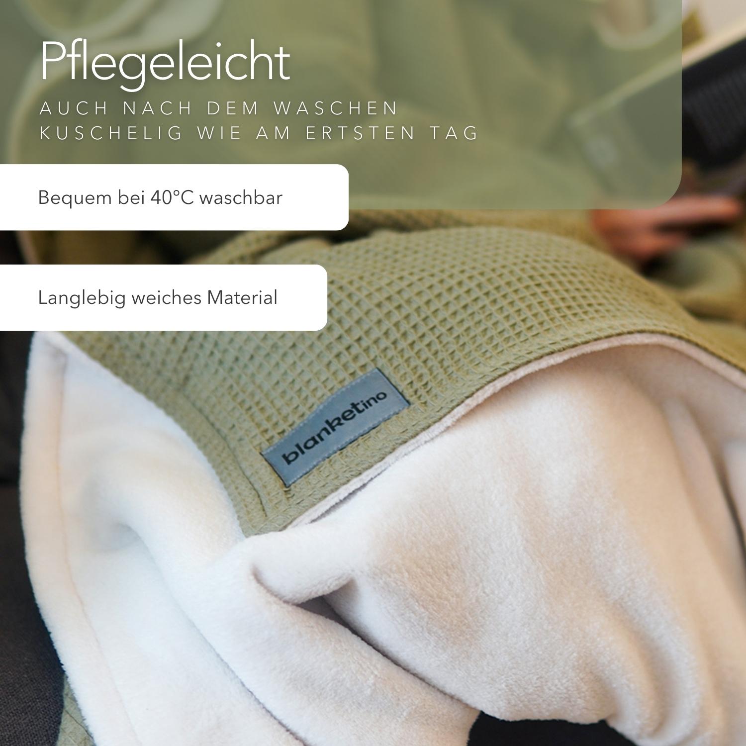 Kuscheldecke mit Ärmeln · Vollkommen · Oliv · Sandweiß