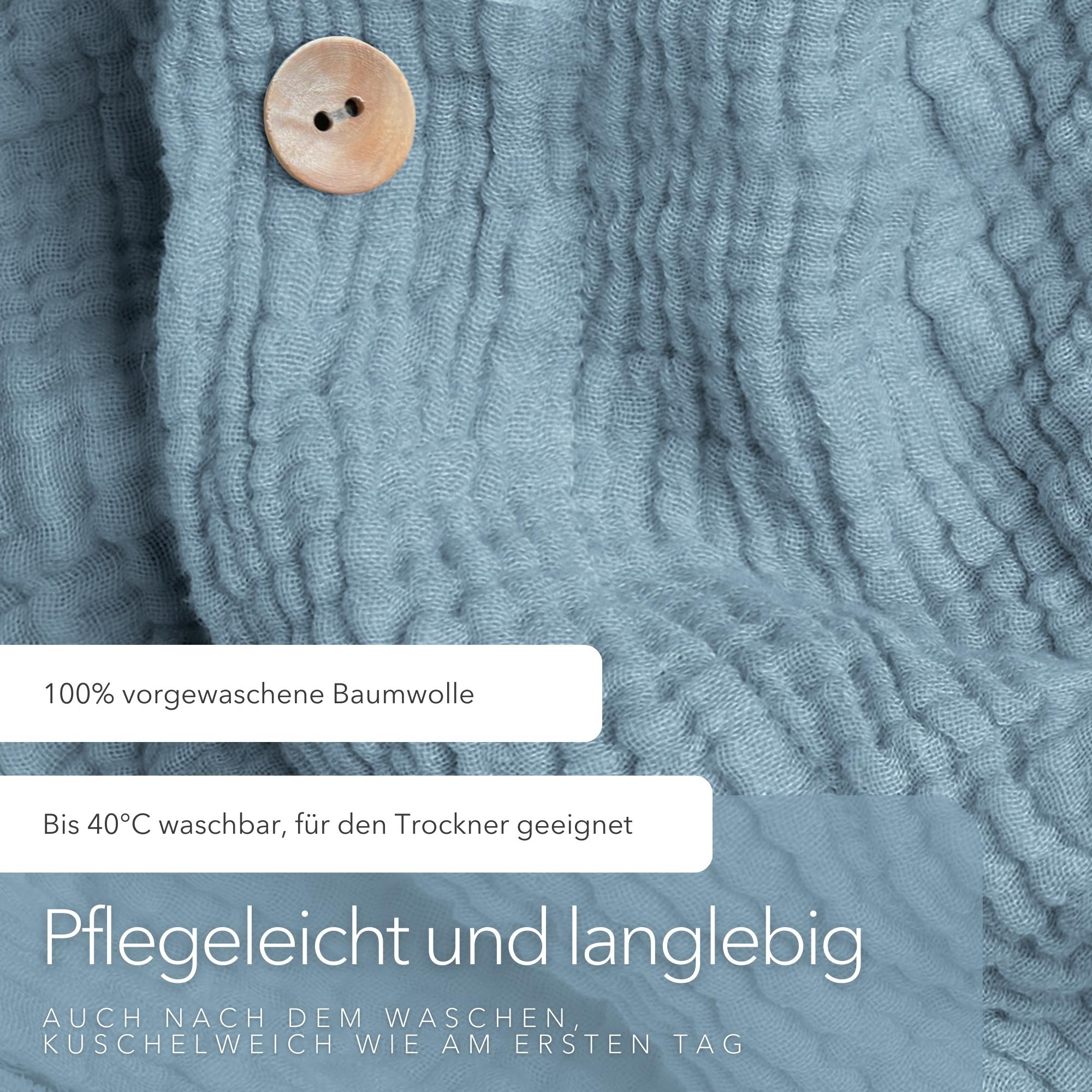 Musselin Bettwäsche Set • Morgenblau