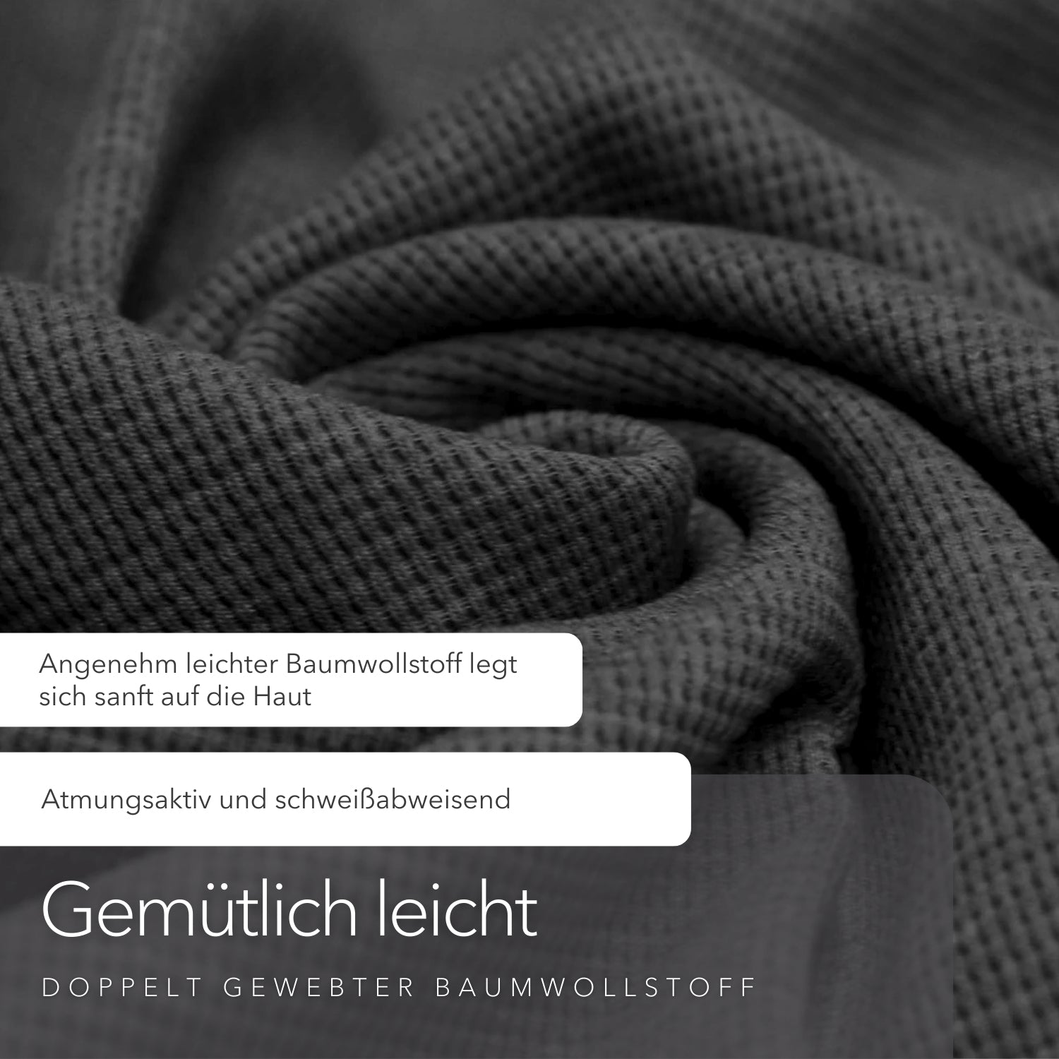 Leichte Baumwolldecke • 150 x 210 cm • Anthrazit