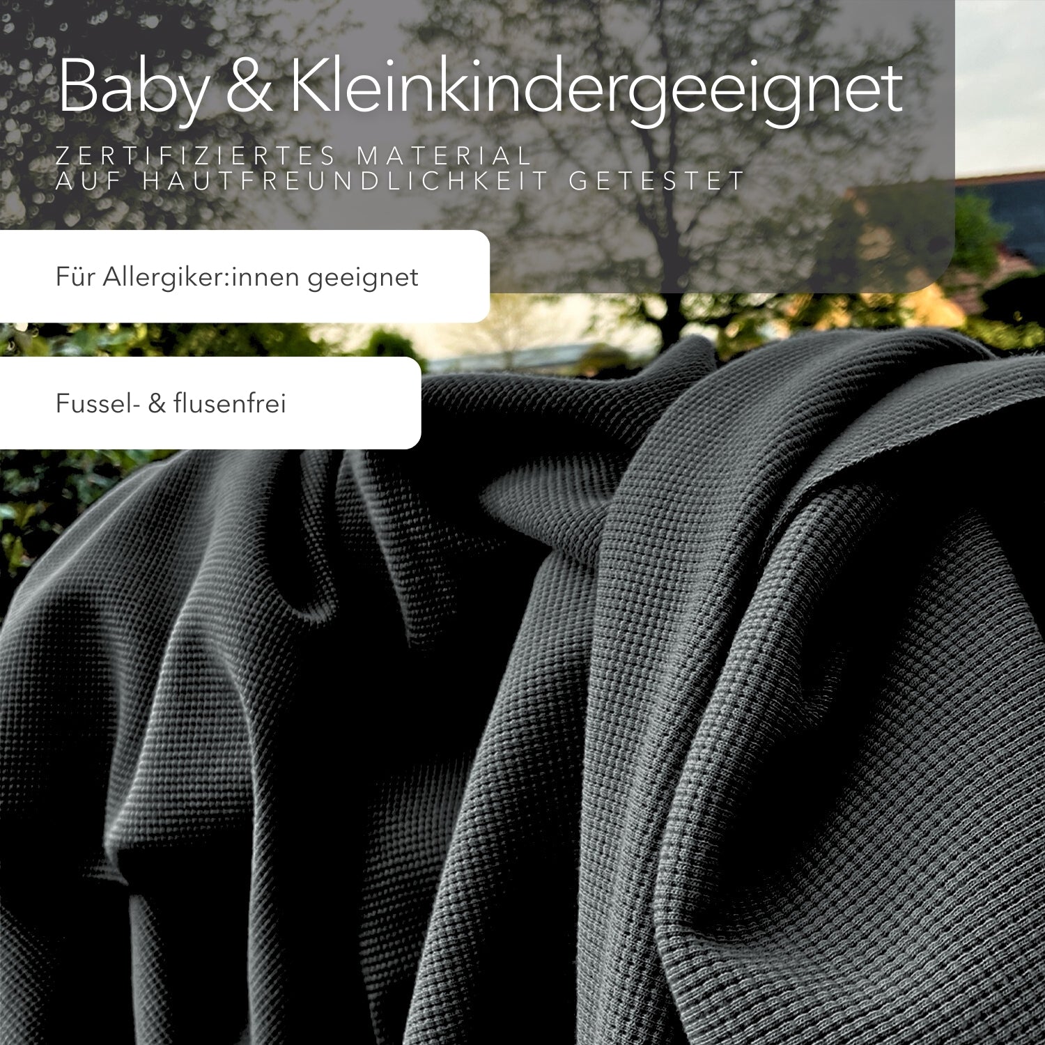 Leichte Baumwolldecke • 150 x 210 cm • Anthrazit