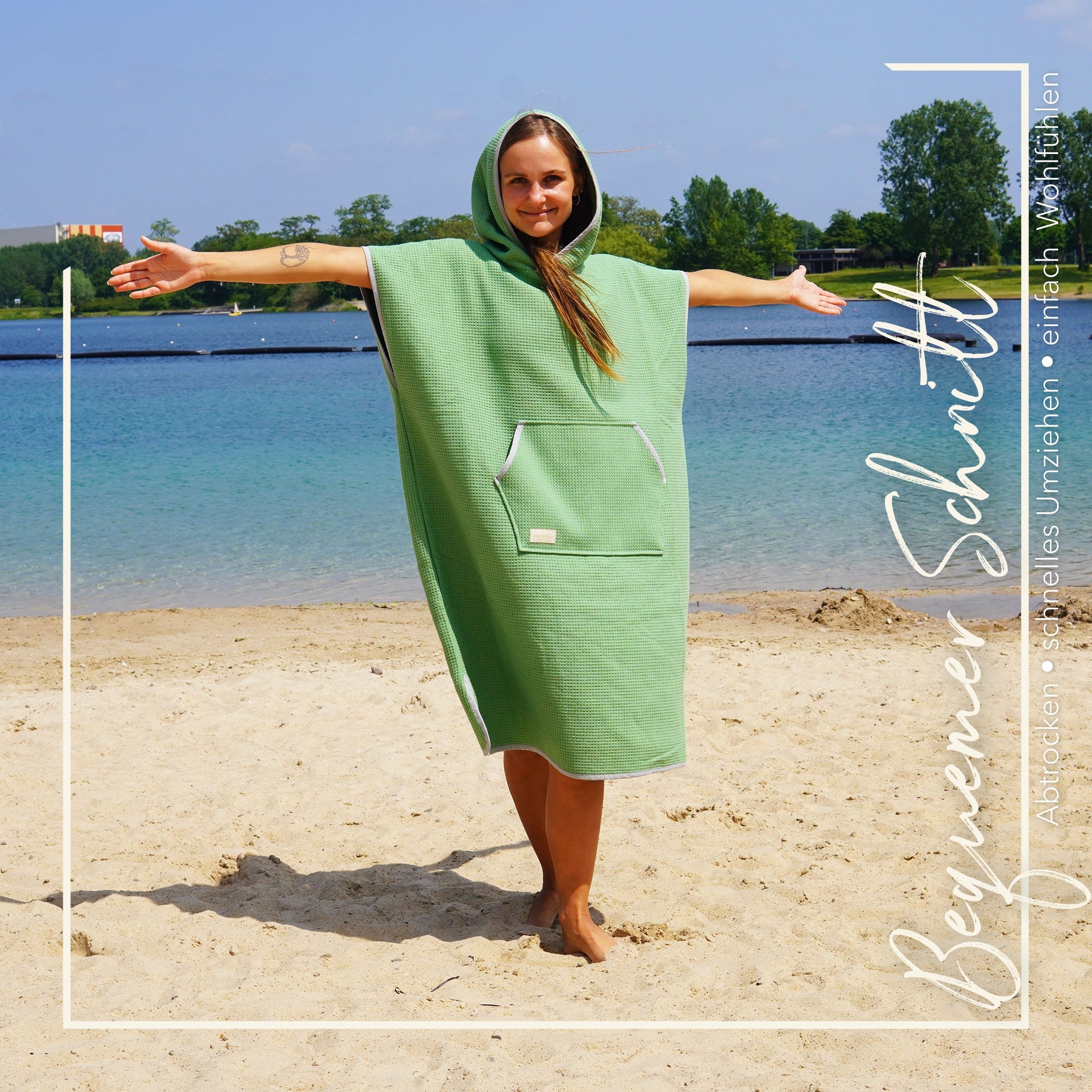 Poncho für Strand und Sauna • Seegrasgrün