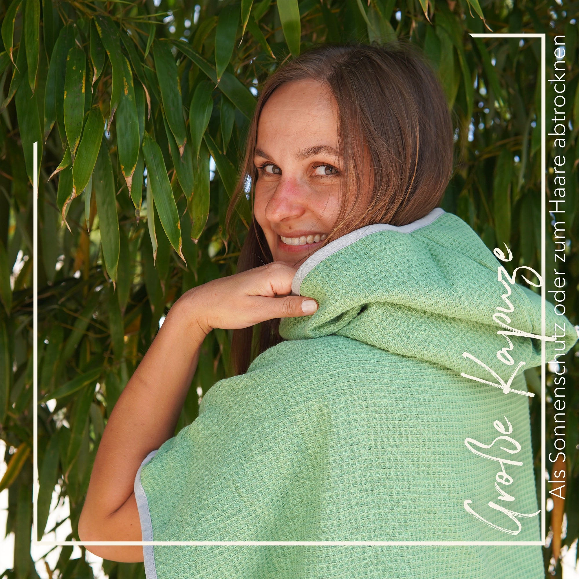 Poncho für Strand und Sauna • Seegrasgrün