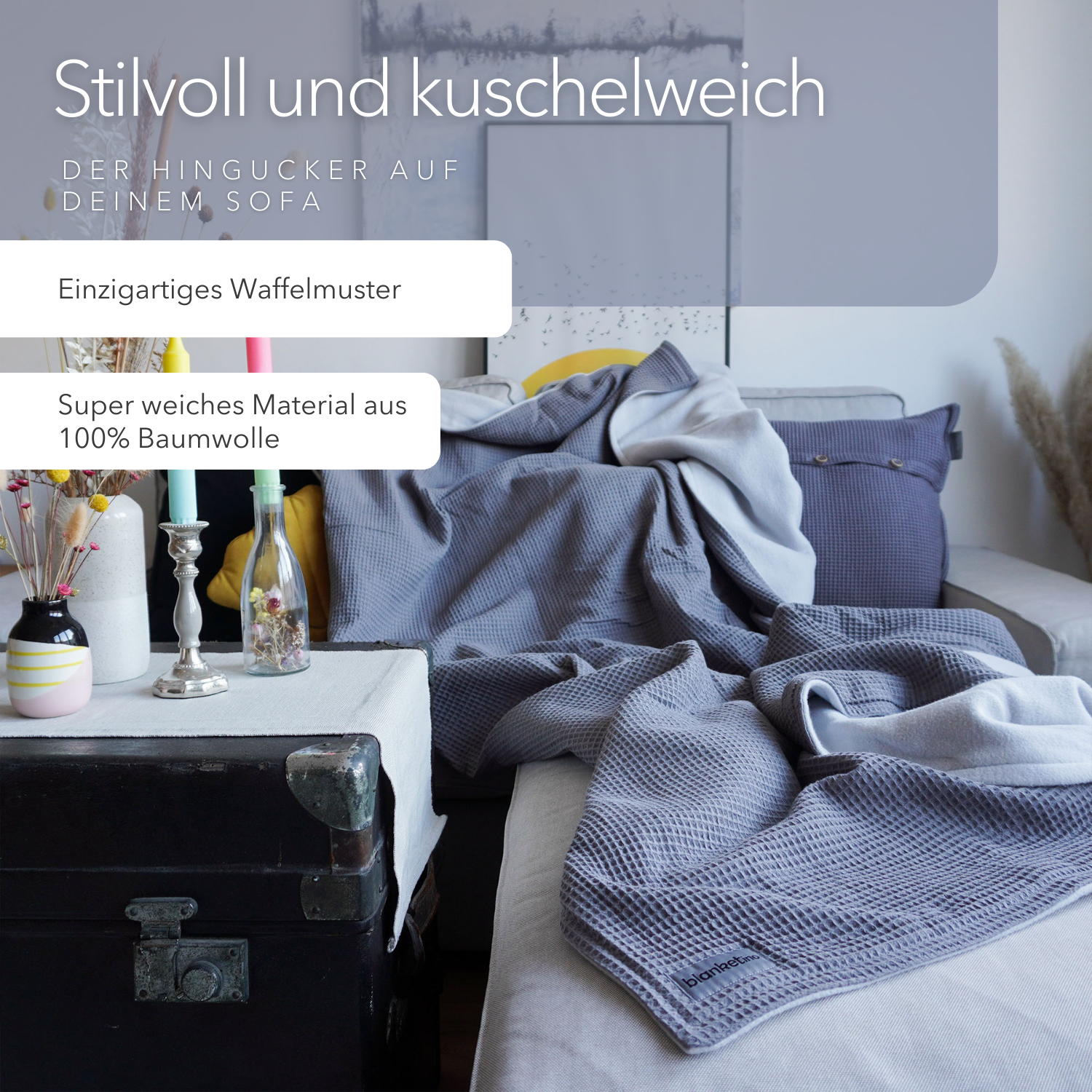 Kuscheldecke "Natur" • 210 x 140 cm • Grau • Gletschergrau