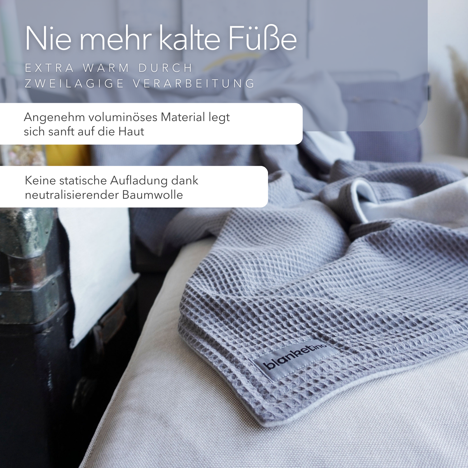 Kuscheldecke "Natur" • 210 x 140 cm • Grau • Gletschergrau