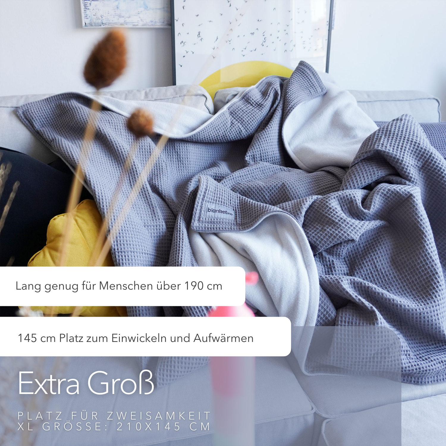 Kuscheldecke "Natur" • 210 x 140 cm • Grau • Gletschergrau