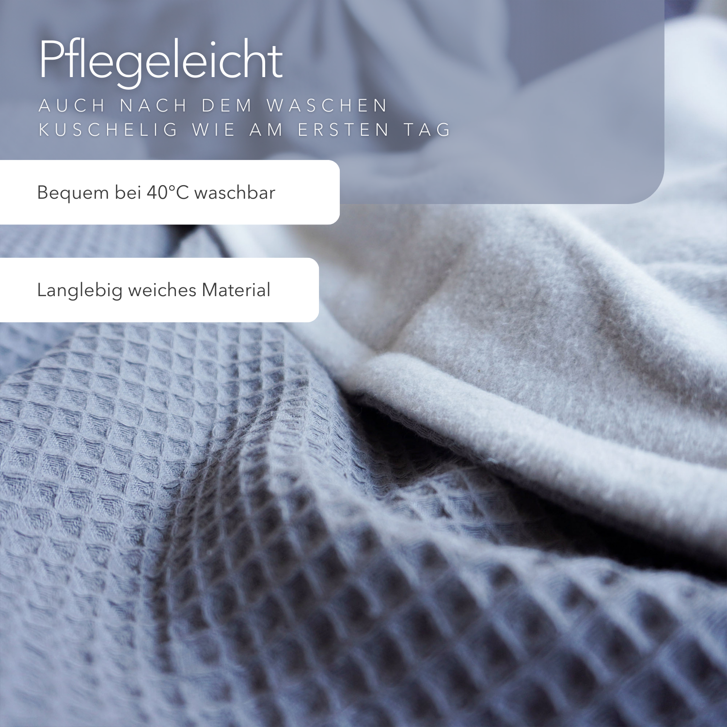 Kuscheldecke "Natur" • 210 x 140 cm • Grau • Gletschergrau