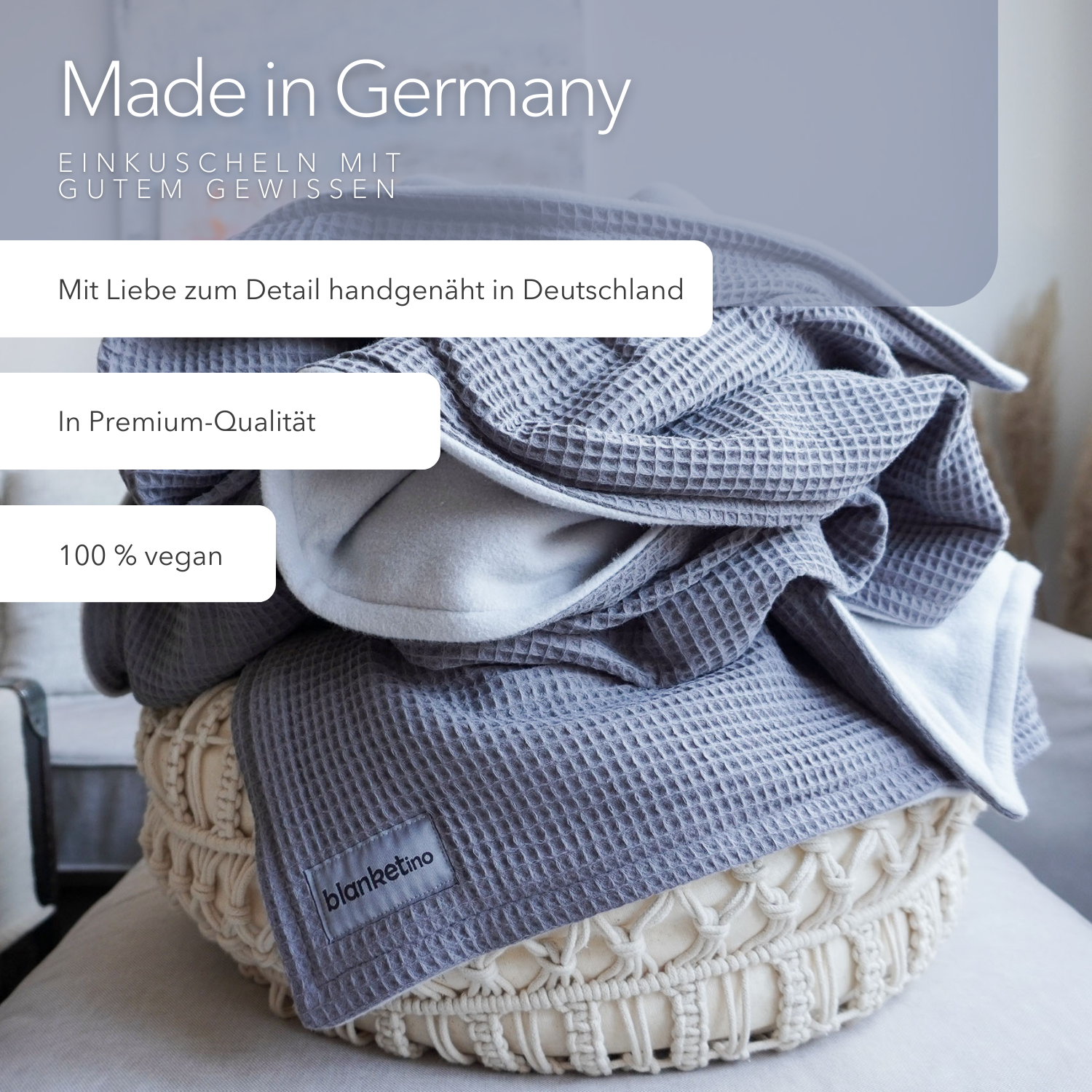 Kuscheldecke "Natur" • 210 x 140 cm • Grau • Gletschergrau