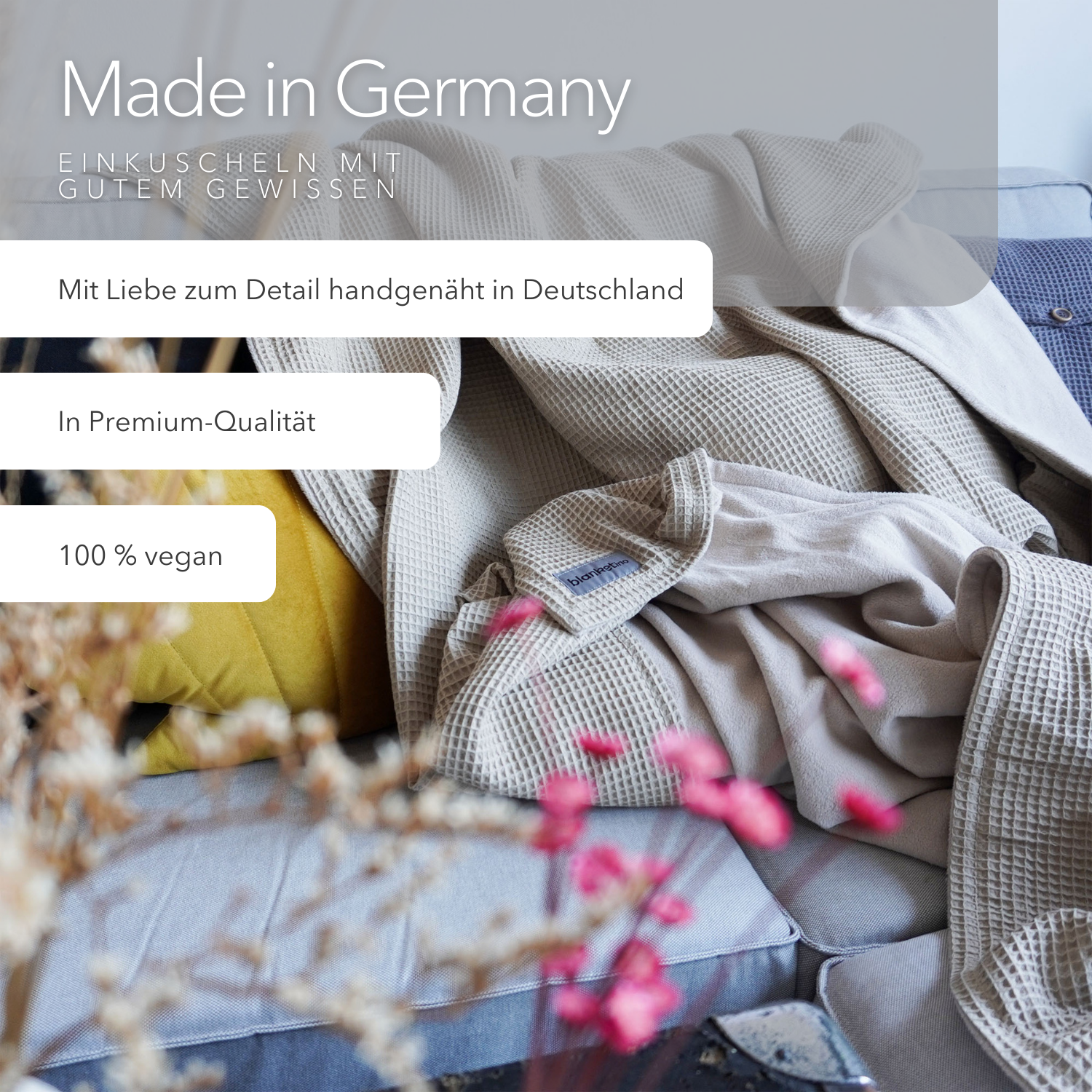 Kuscheldecke "Natur" • 210 x 140 cm • Latte Macchiato • Beige