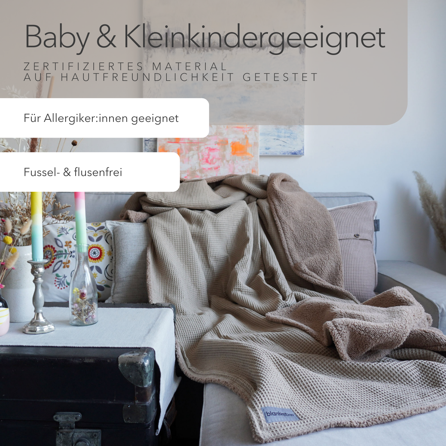 Kuscheldecke mit Teddy-Fleece • Latte Macchiato • Beige • 145 x 210 cm