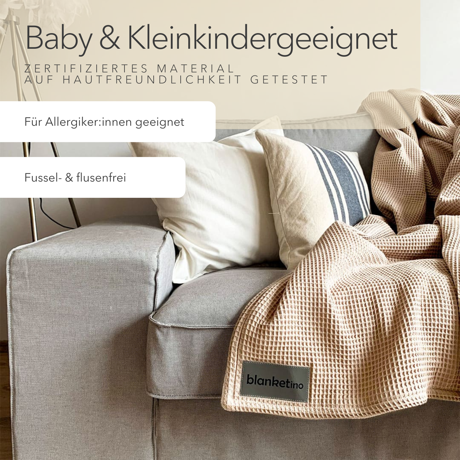 Kuscheldecke "Vollkommen" Creme · Sandweiß