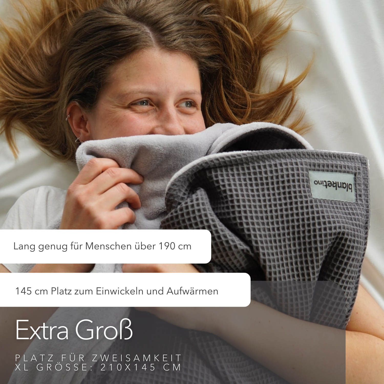 Kuscheldecke "Vollkommen" Grau · Gletschergrau