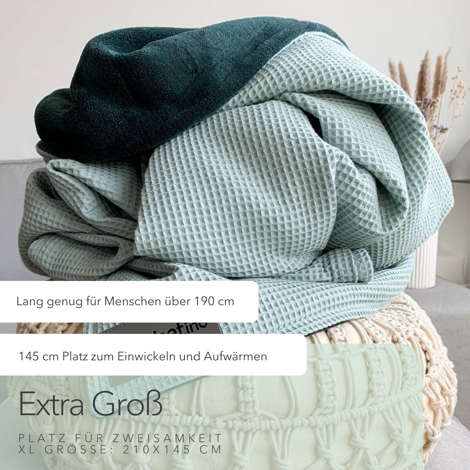 Kuscheldecke "Vollkommen" Mint · Smaragdgrün