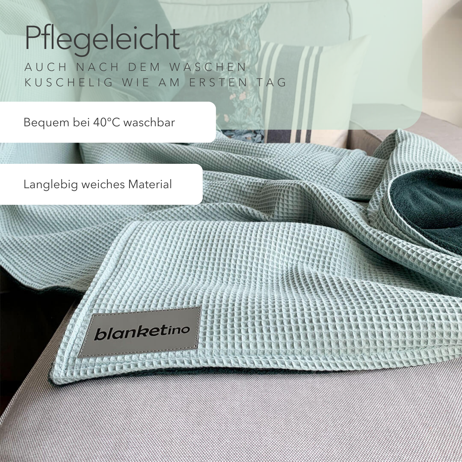 Kuscheldecke "Vollkommen" Mint · Smaragdgrün