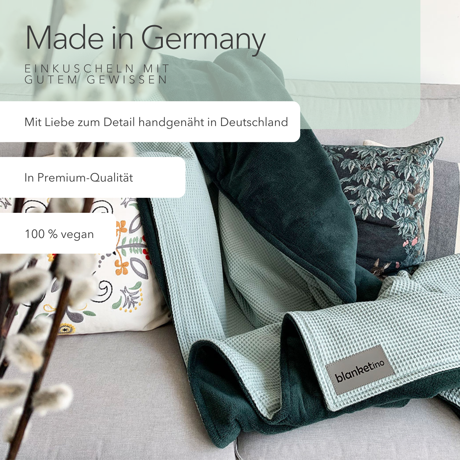 Kuscheldecke "Vollkommen" Mint · Smaragdgrün