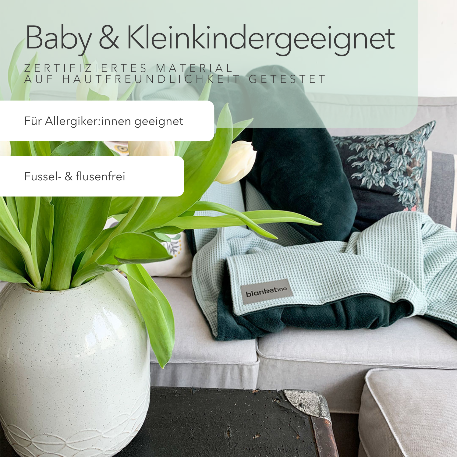 Kuscheldecke "Vollkommen" Mint · Smaragdgrün