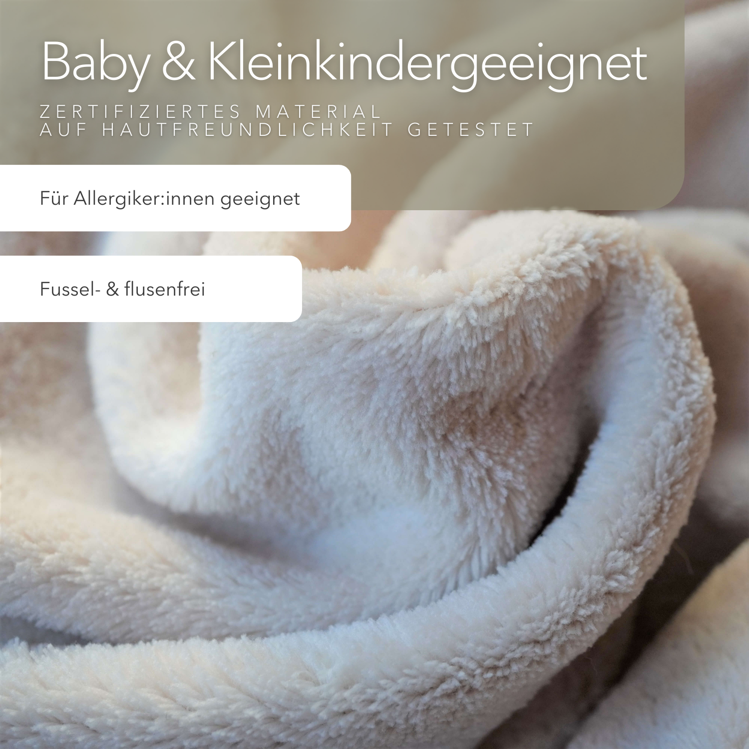 Kuscheldecke "Vollkommen" Oliv · Sandweiß