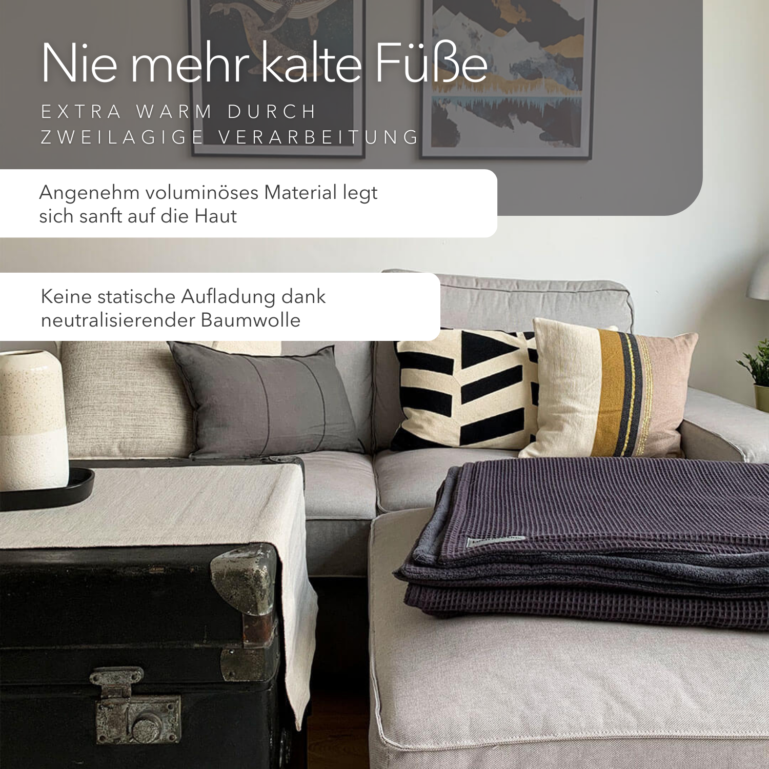 Kuscheldecke "Vollkommen" · Vulkangrau