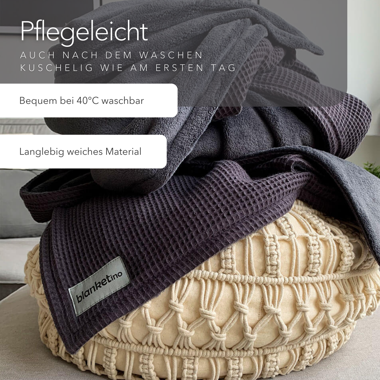 Kuscheldecke "Vollkommen" · Vulkangrau