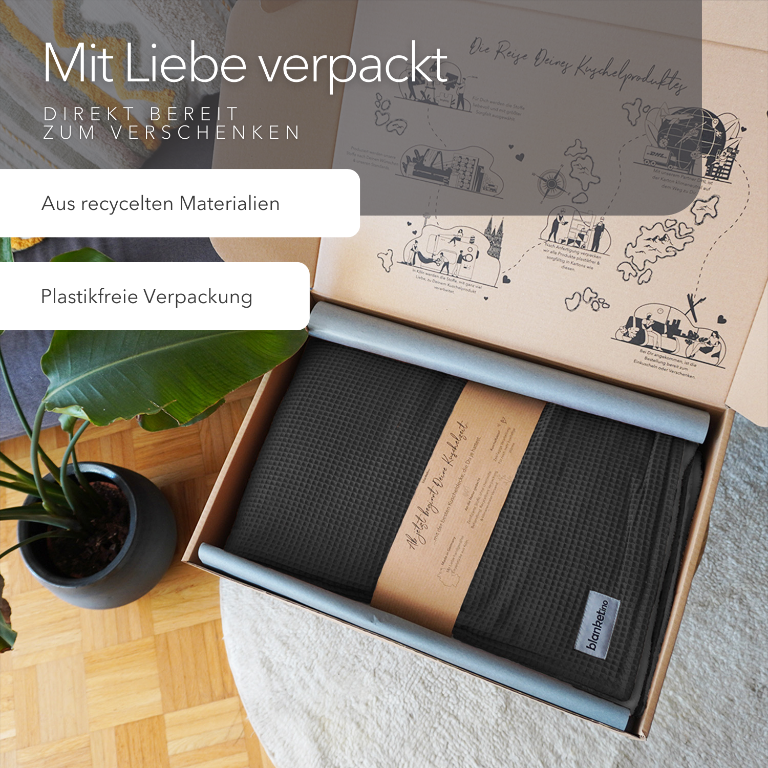 Kuscheldecke "Vollkommen" · Vulkangrau