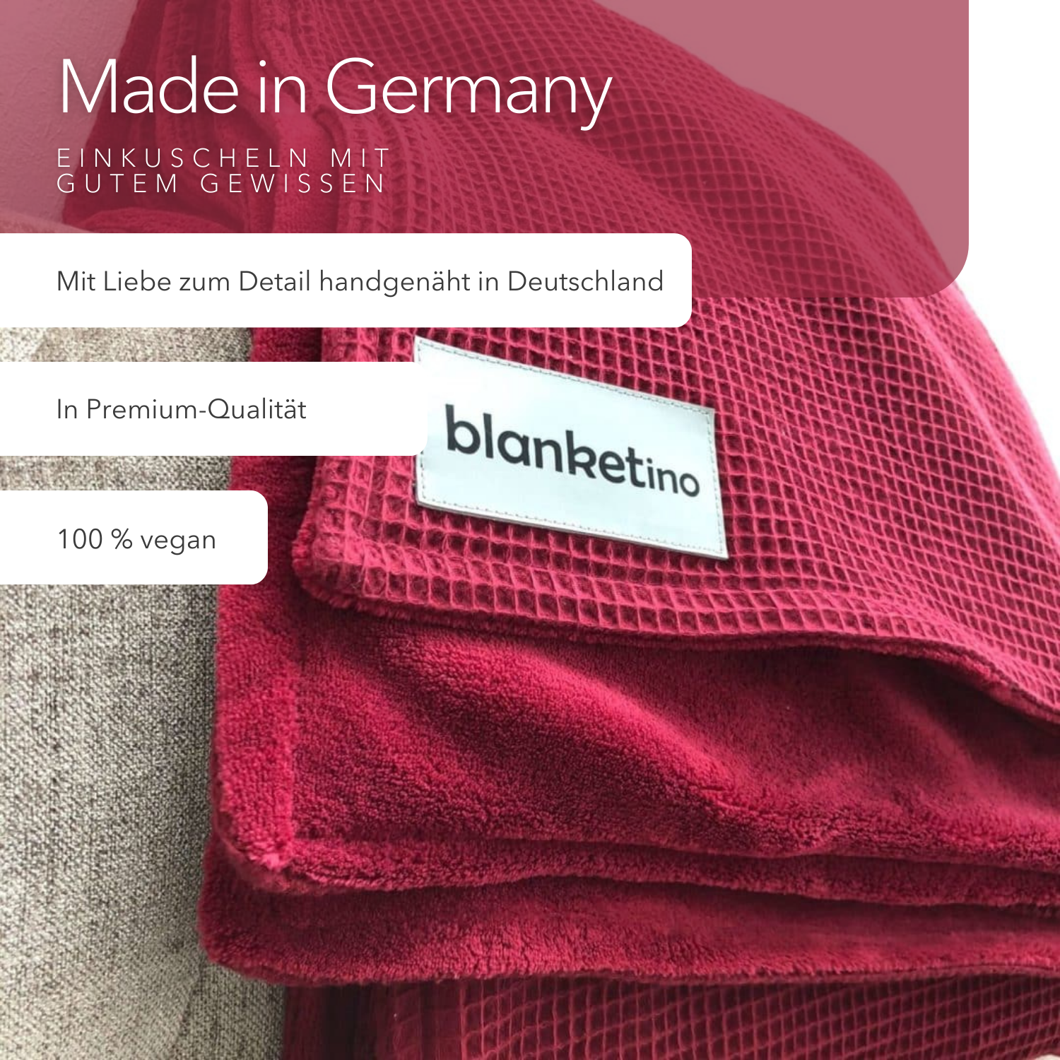Kuscheldecke "Vollkommen" Rubinrot