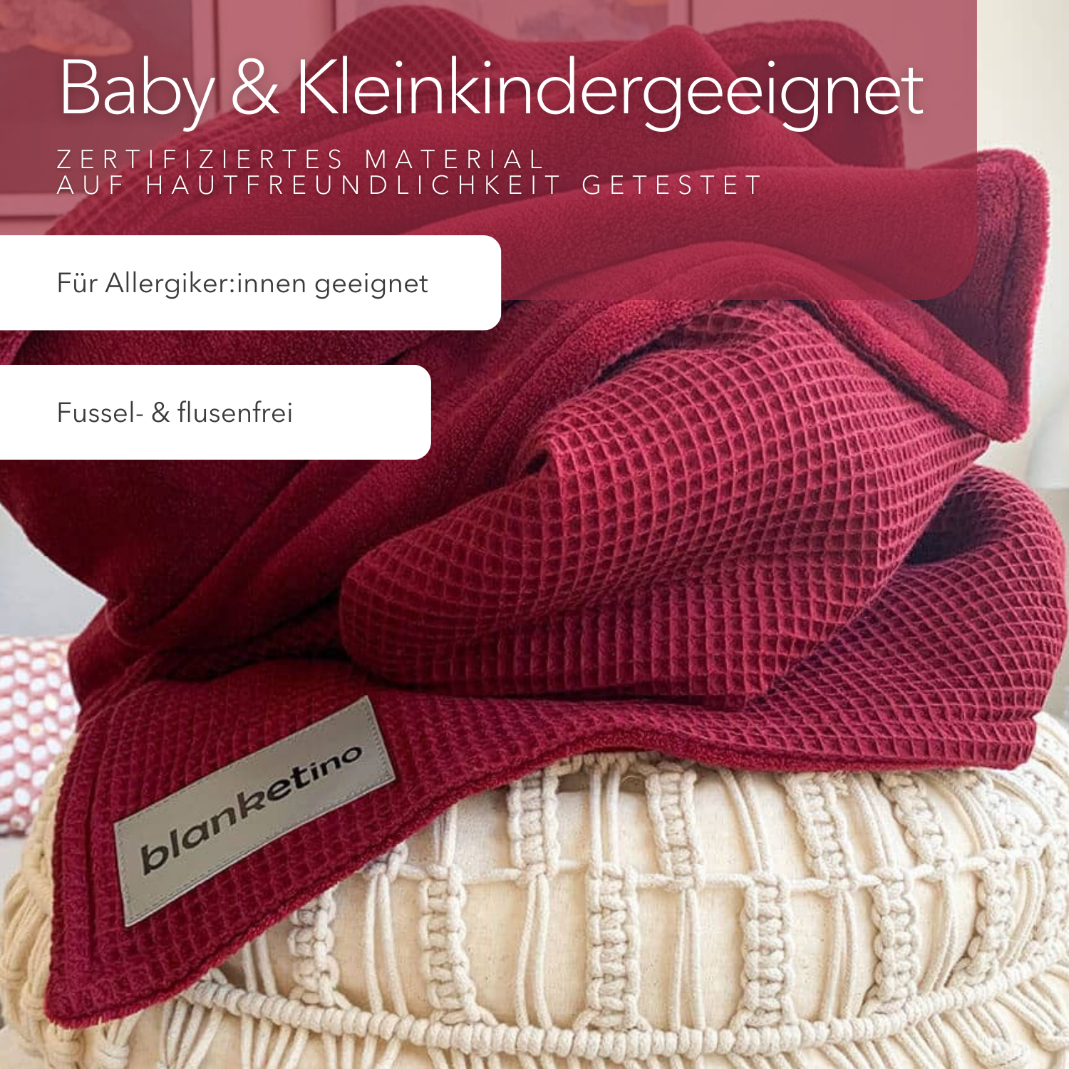 Kuscheldecke "Vollkommen" Rubinrot