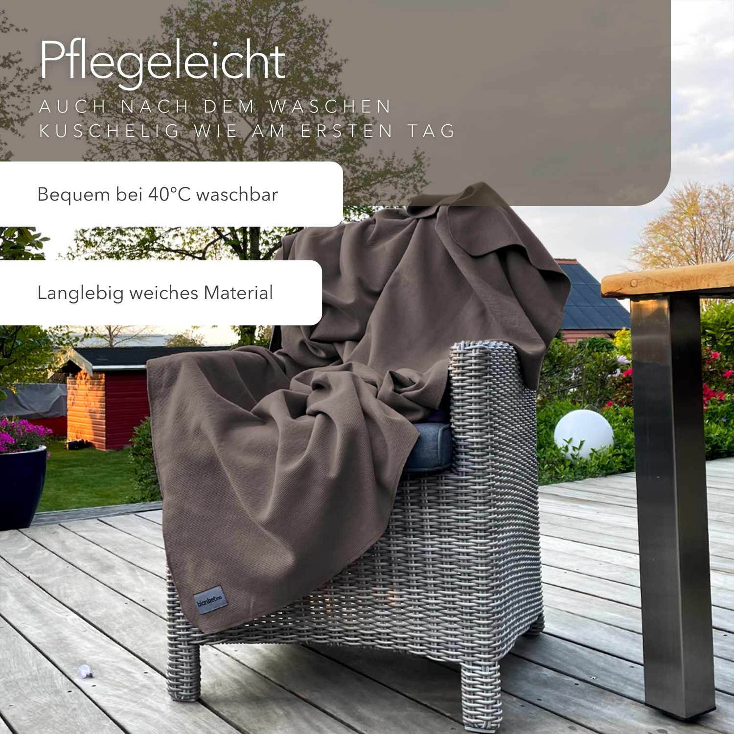 Leichte Baumwolldecke • 150 x 210 cm • Steinbraun