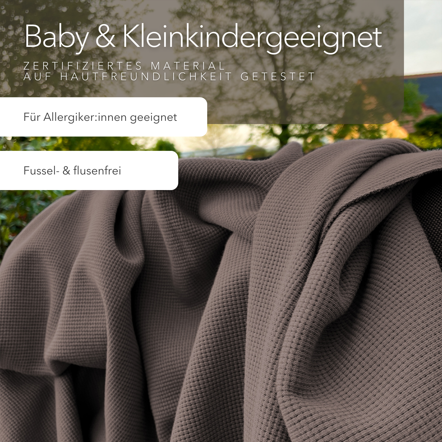 Leichte Baumwolldecke • 150 x 210 cm • Steinbraun