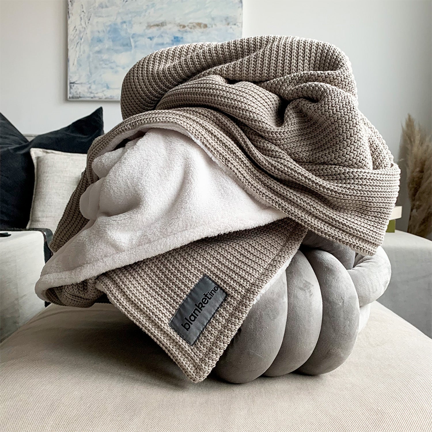 Kuscheldecke • Strick • 145 x 210 cm • Champagner