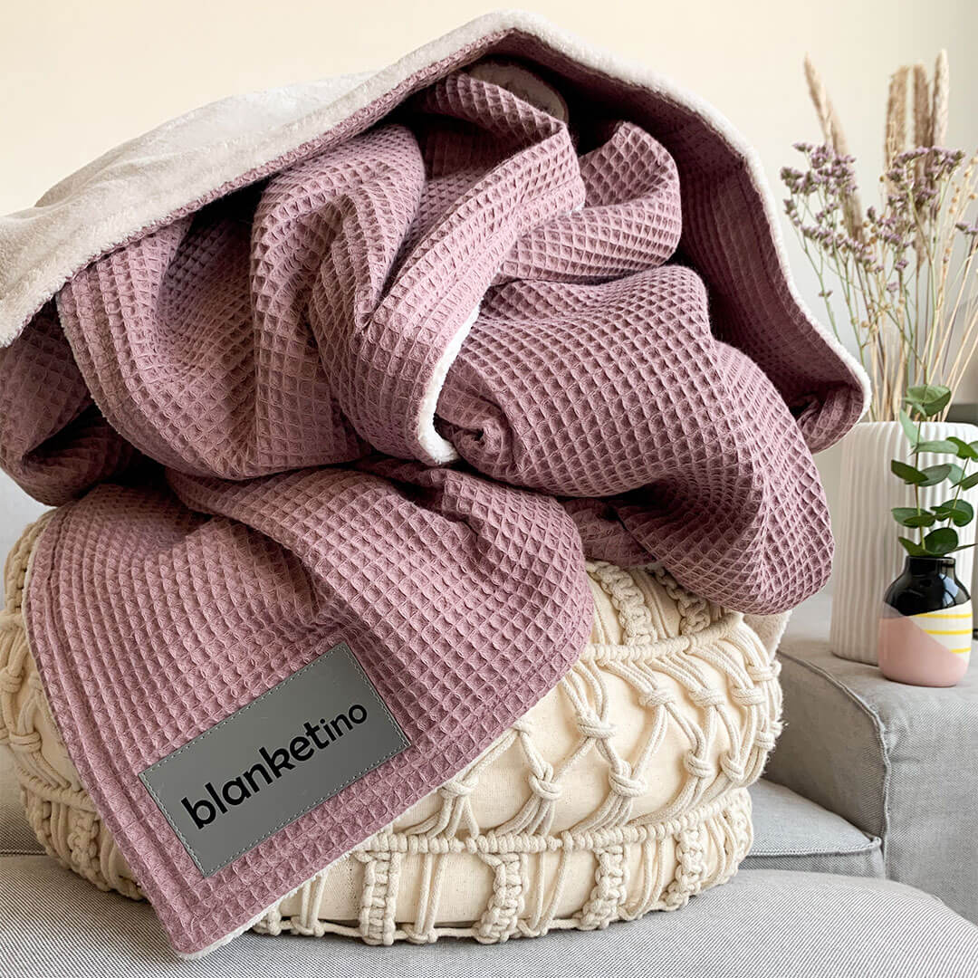Kuscheldecke • Vollkommen • 210 x 145 cm • "Classic" • Altrosa • Sandweiß