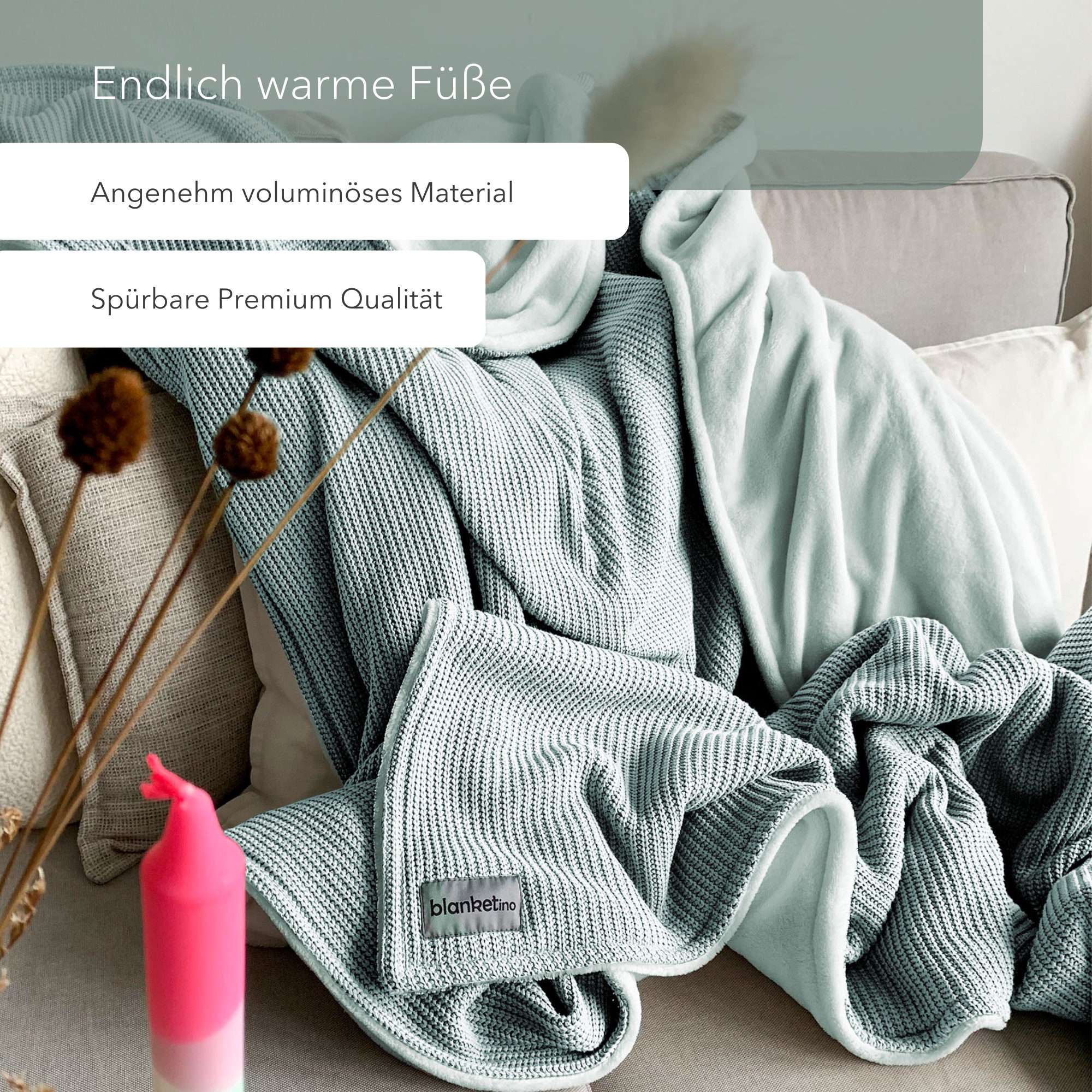 Kuscheldecke • Strick • Mint