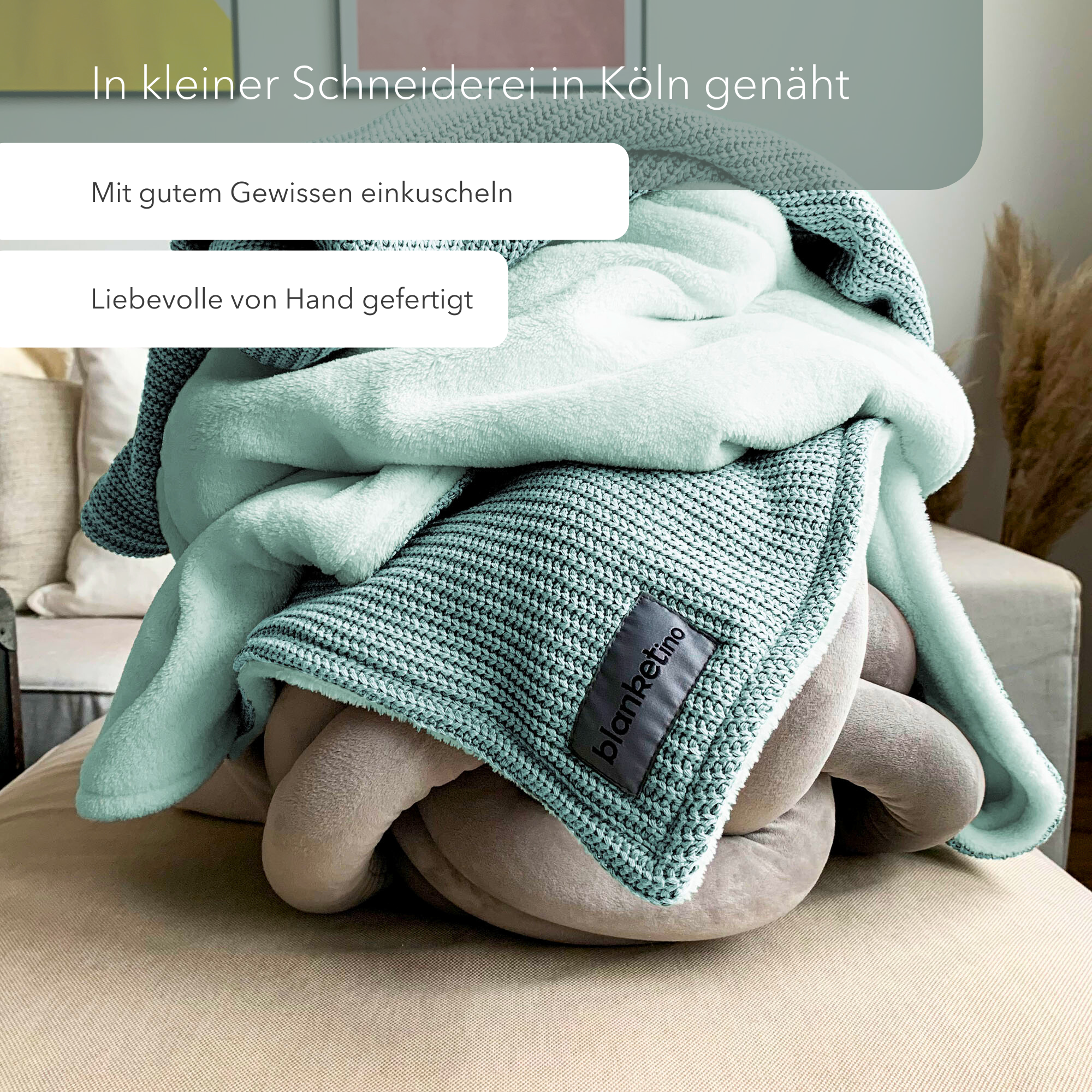 Kuscheldecke • Strick • Mint