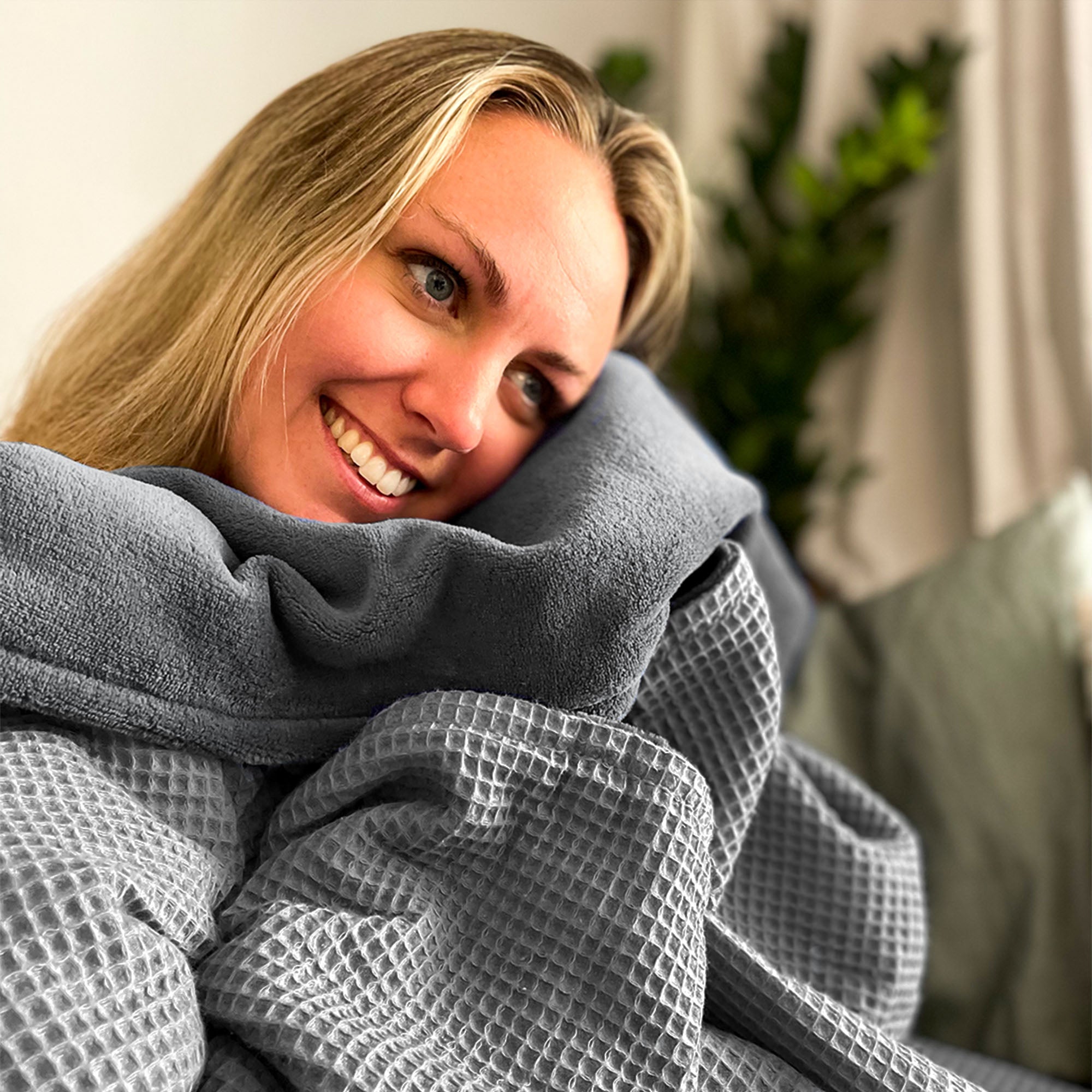Kuscheldecke mit Ärmeln · Vollkommen · Grau · Stahlgrau