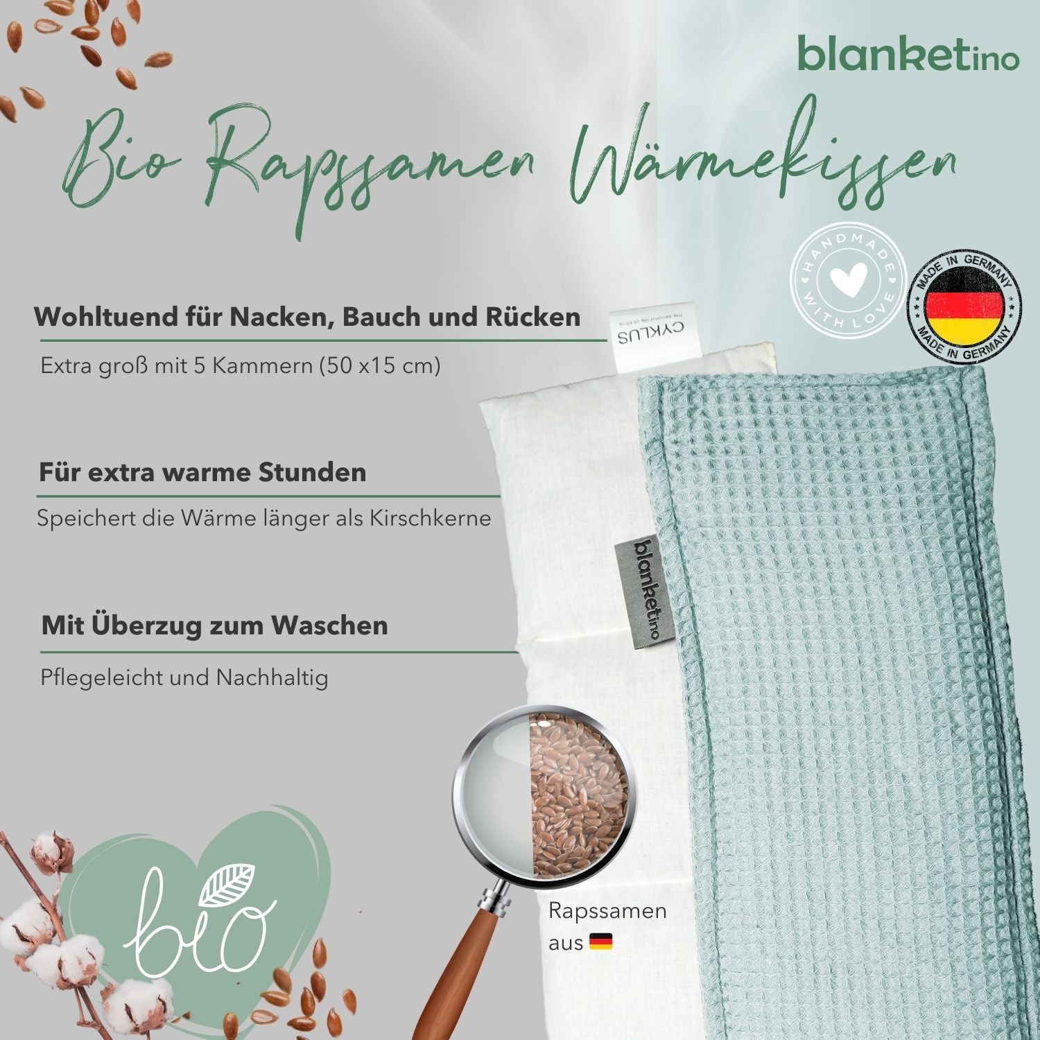 Bio Wärmekissen mit Rapssamen