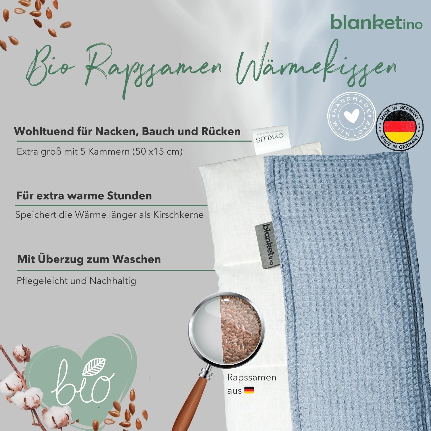 Bio Wärmekissen mit Rapssamen