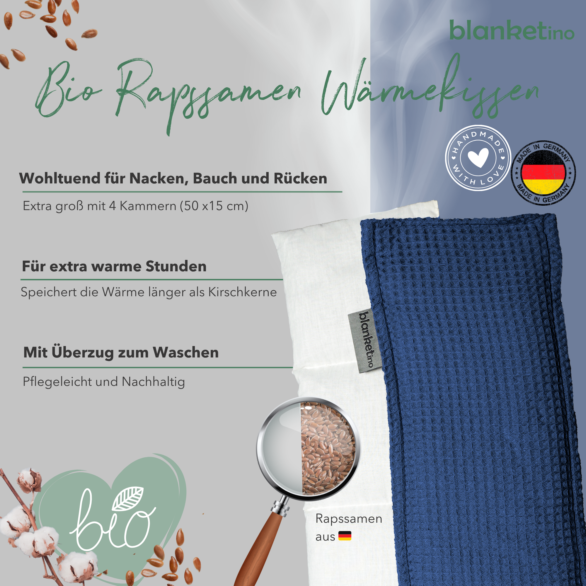 Bio Wärmekissen mit Rapssamen