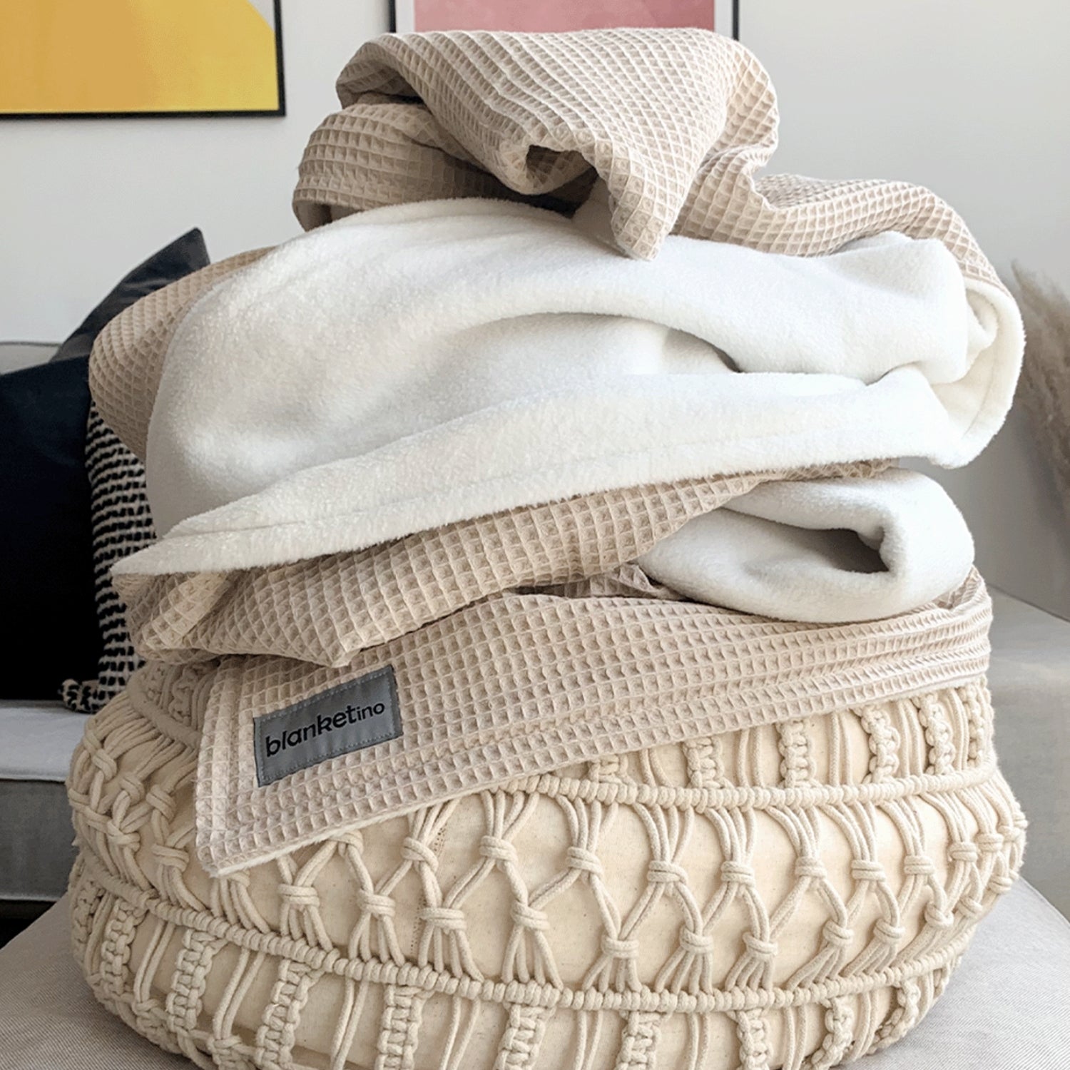 Kuscheldecke "Vollkommen" Creme · Sandweiß