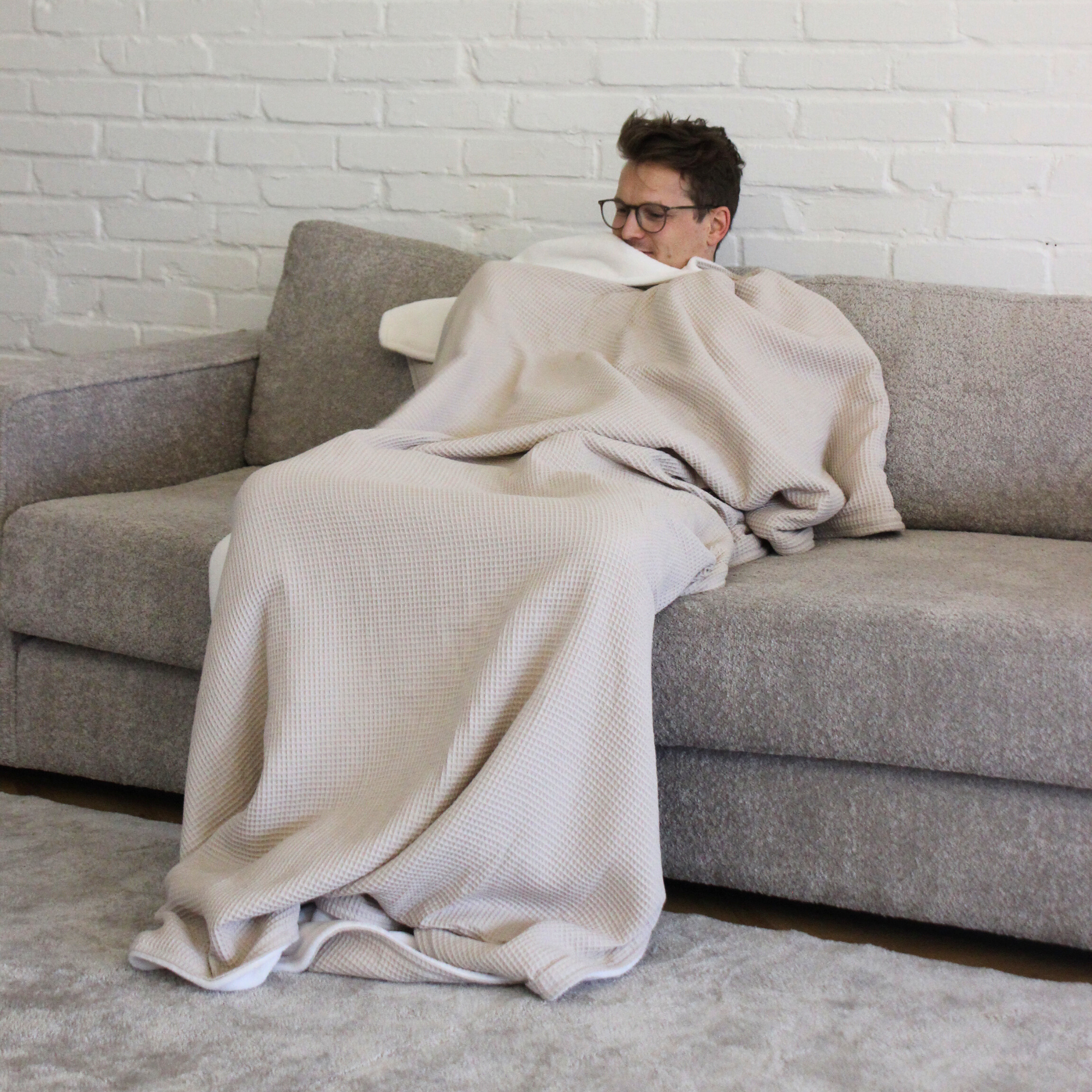Kuscheldecke "Vollkommen" Creme · Sandweiß
