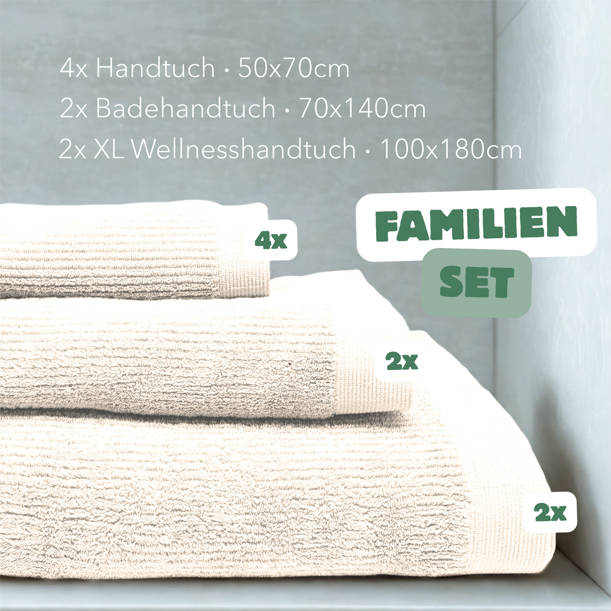 Kuschelige Handtücher im Familien-Set