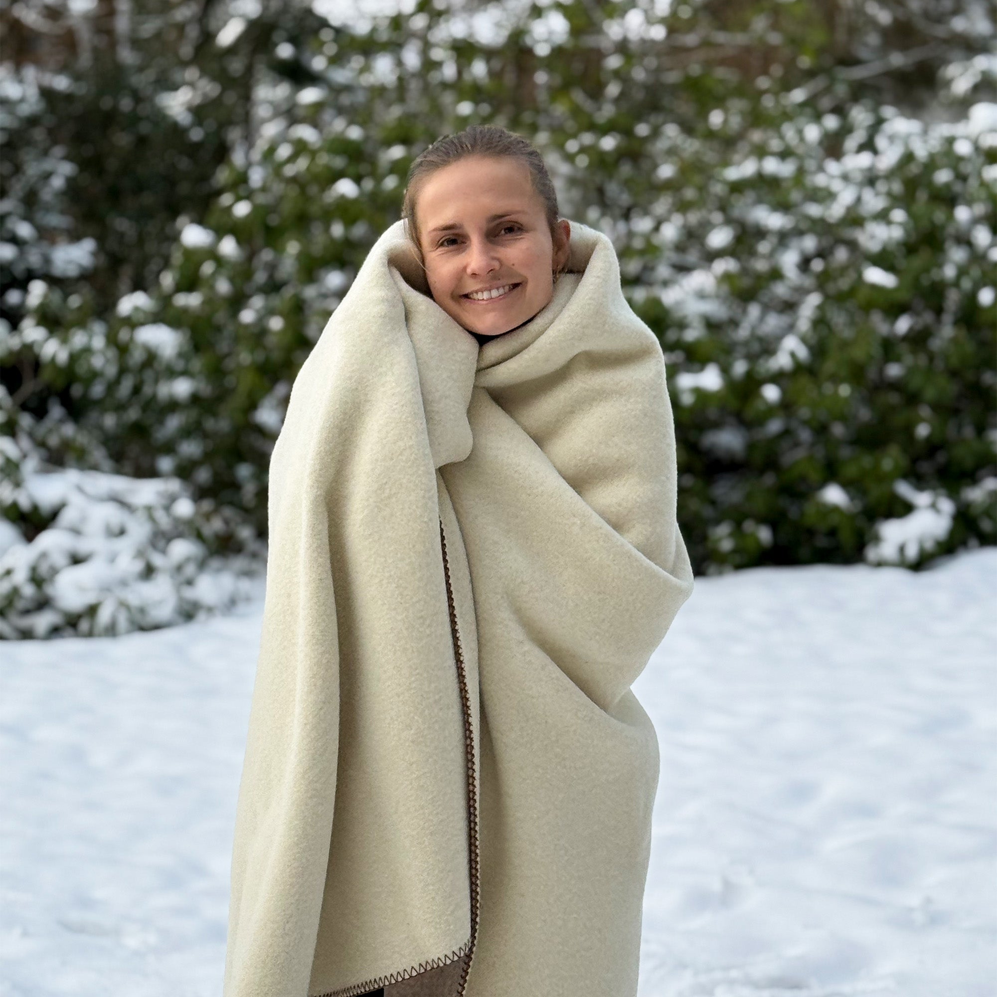Wolldecke · Merino · 150x210 cm · Beige