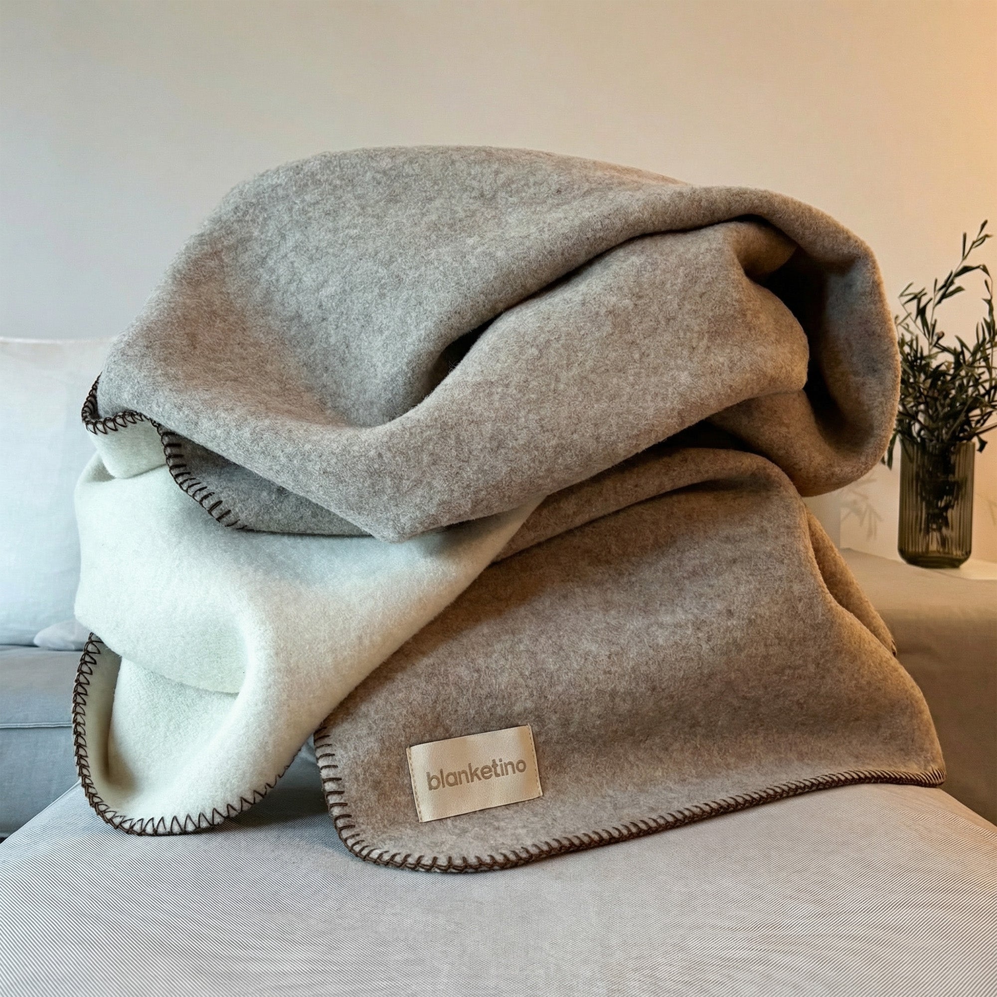 Wolldecke · Merino · 150x210 cm · Beige