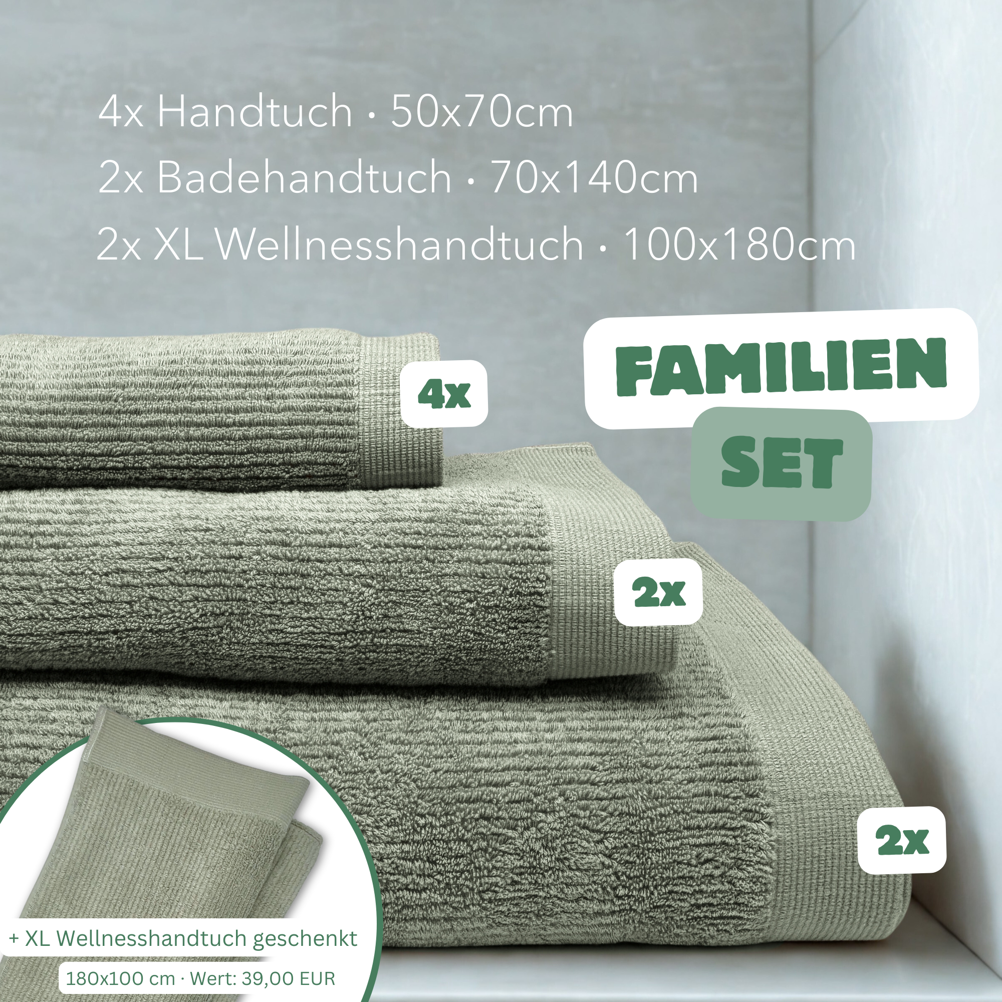 Kuschelige Handtücher im Familien-Set