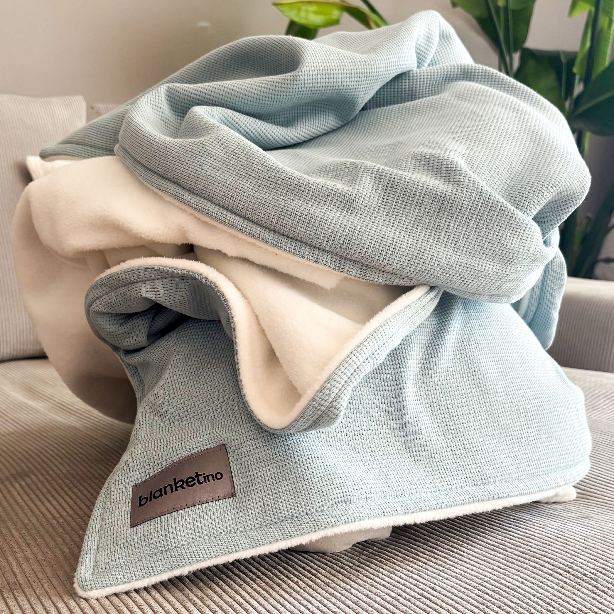 Sommerdecke aus Baumwolle · 150 x 210 cm · Mint Blau
