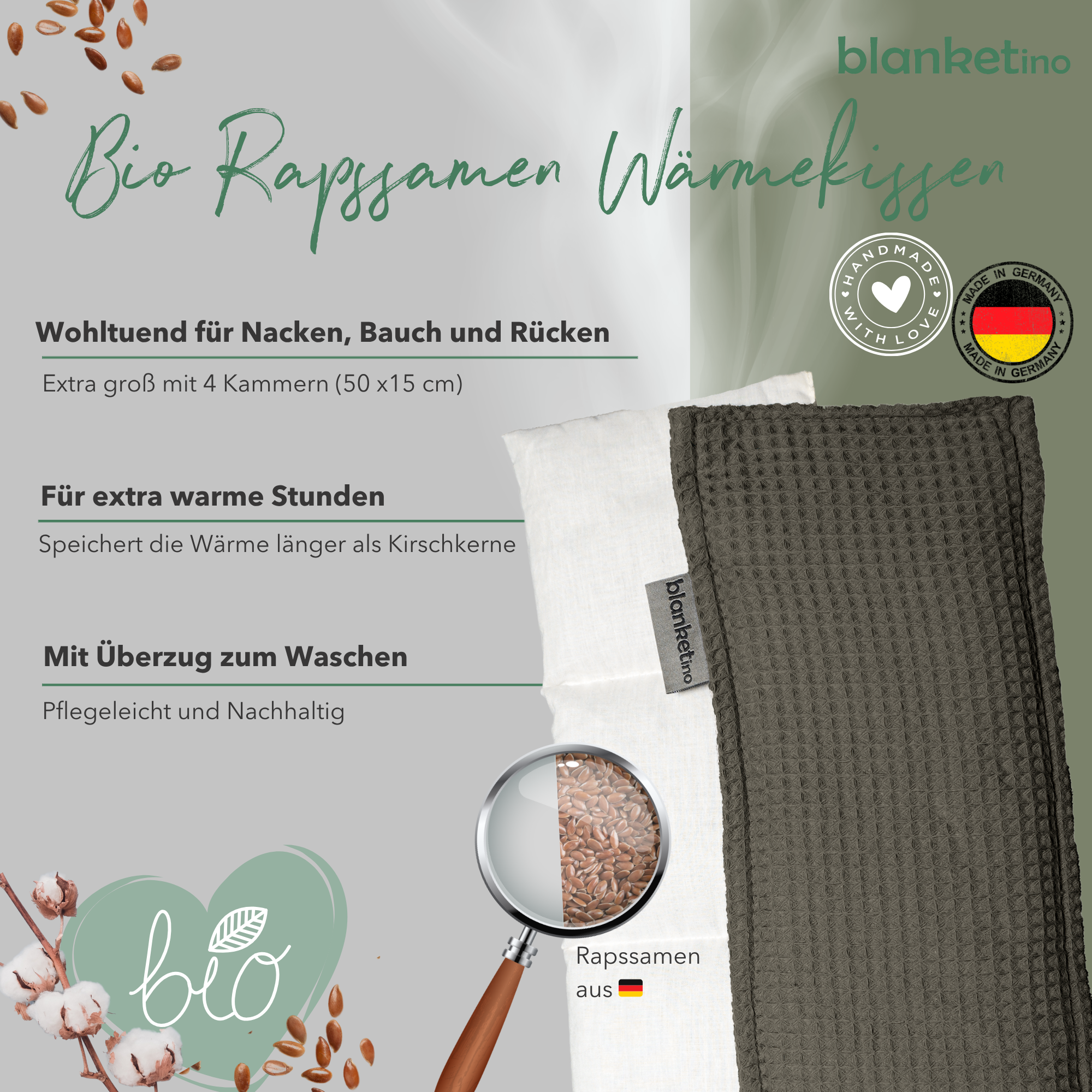 Bio Wärmekissen mit Rapssamen