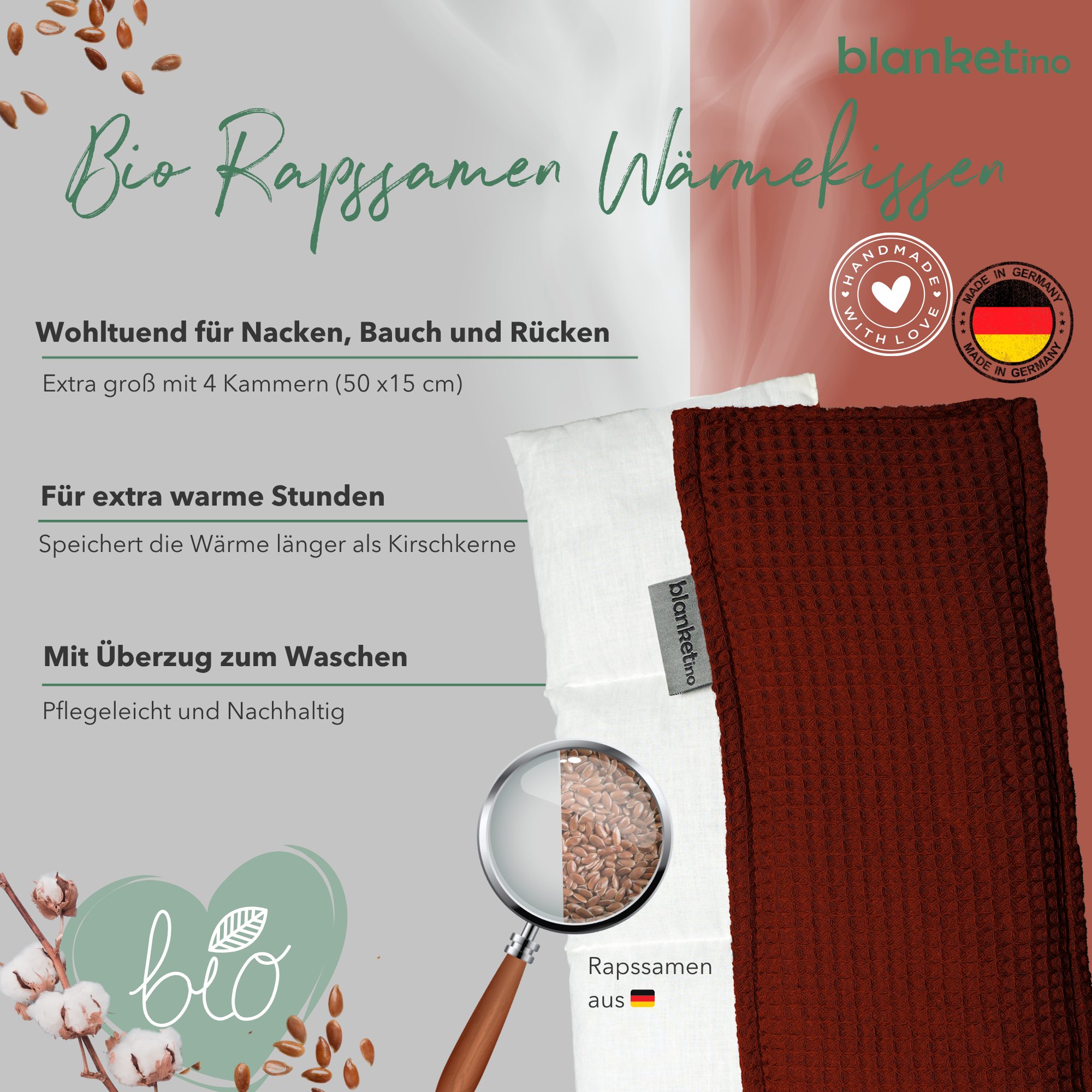 Bio Wärmekissen mit Rapssamen