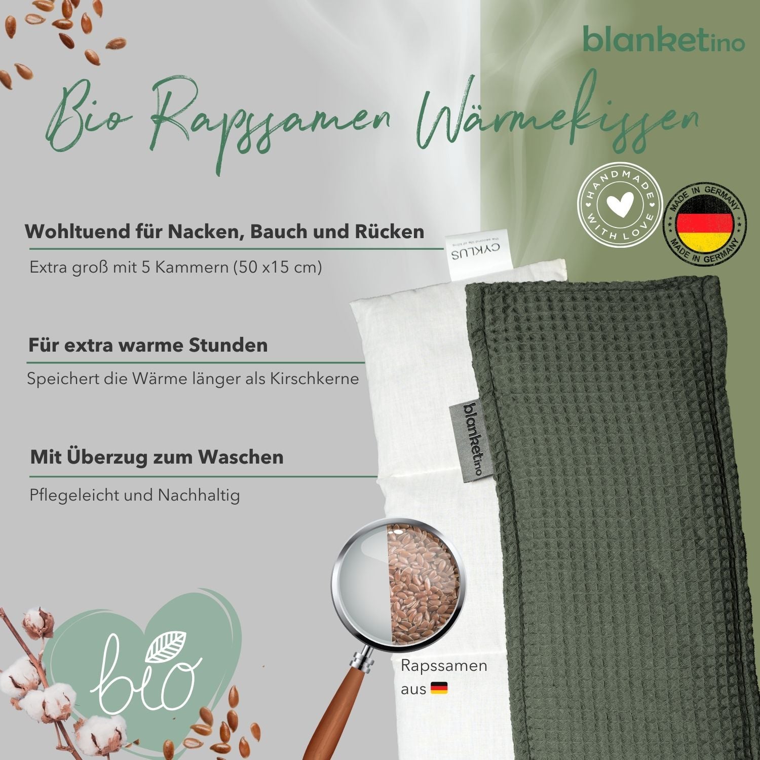 Bio Wärmekissen mit Rapssamen