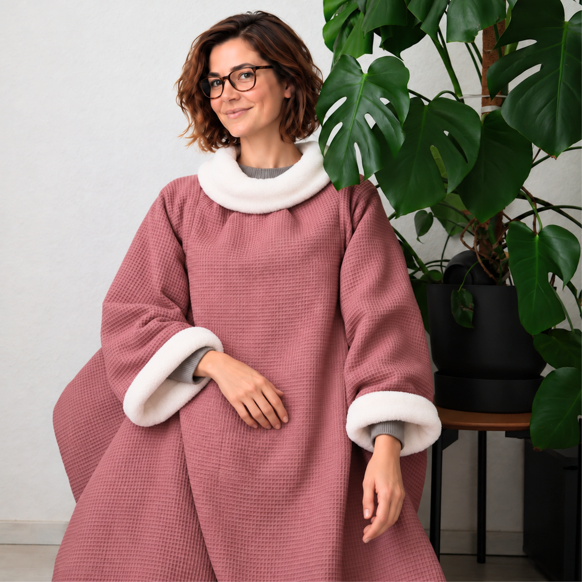 Kuscheldecke mit Ärmeln · Vollkommen · Altrosa